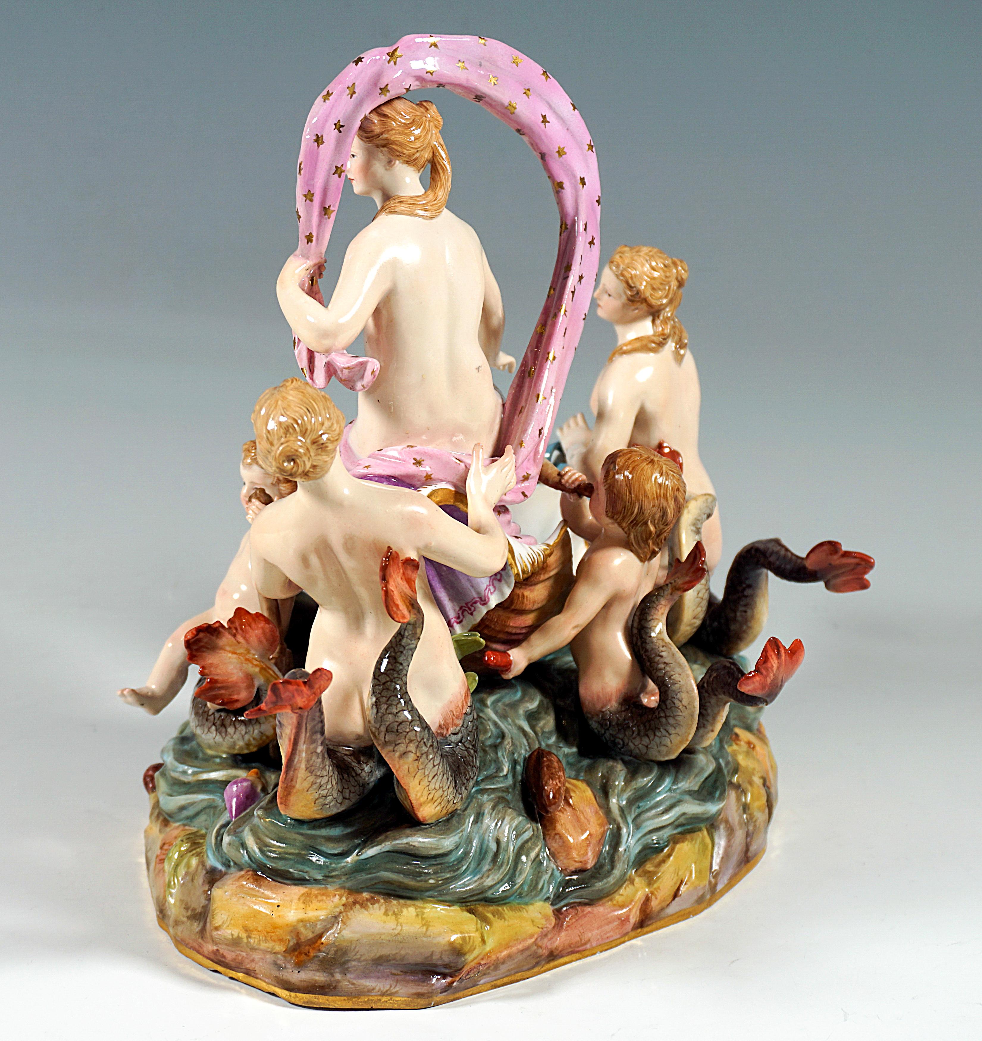 Meissen Allegorical Group 'The Water', by M.V. Acier, Germany, Around 1860 In Good Condition For Sale In Vienna, AT
