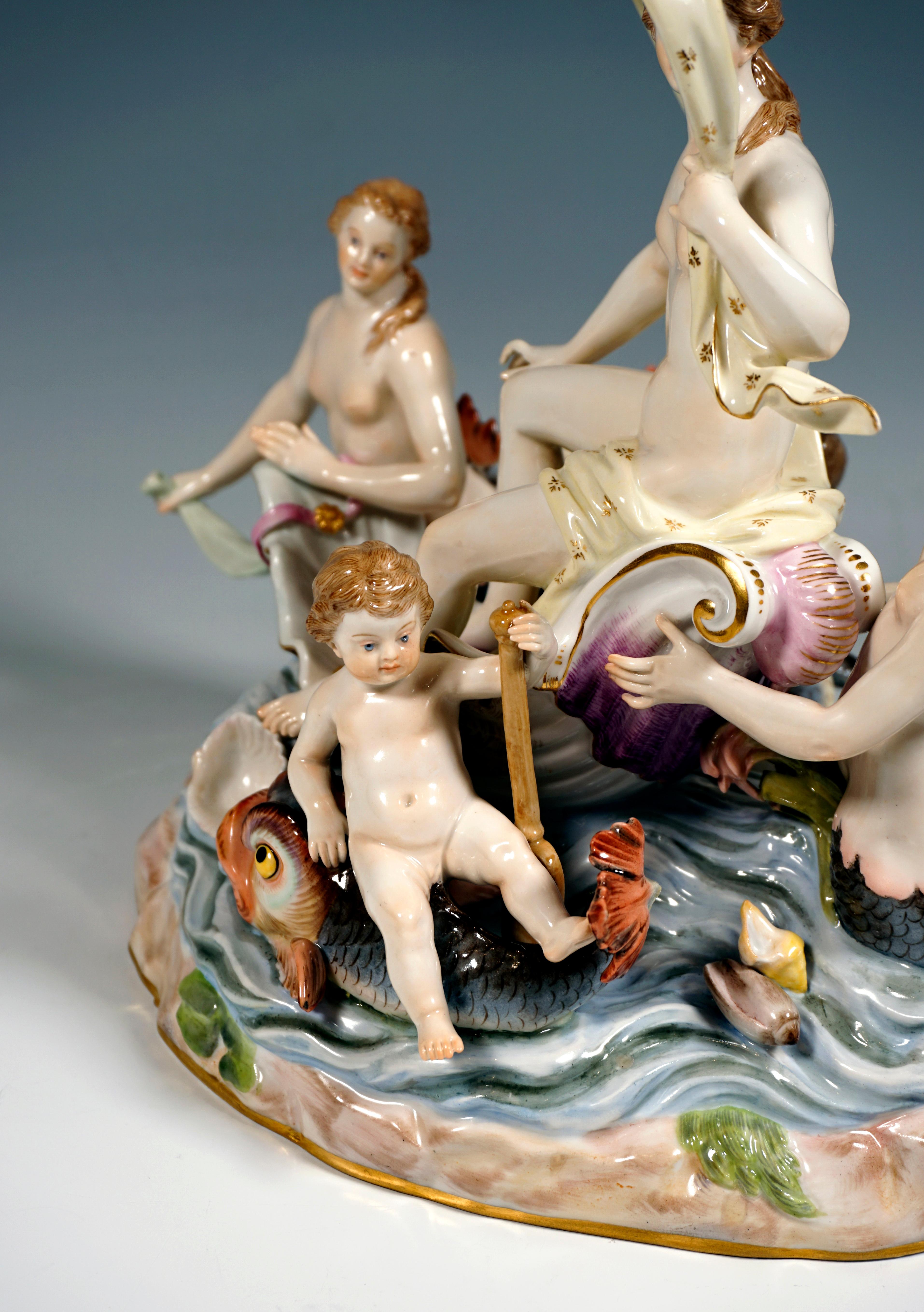 Meissen Allegorical Group 'The Water', by M.V. Acier, Germany, Around 1860 2