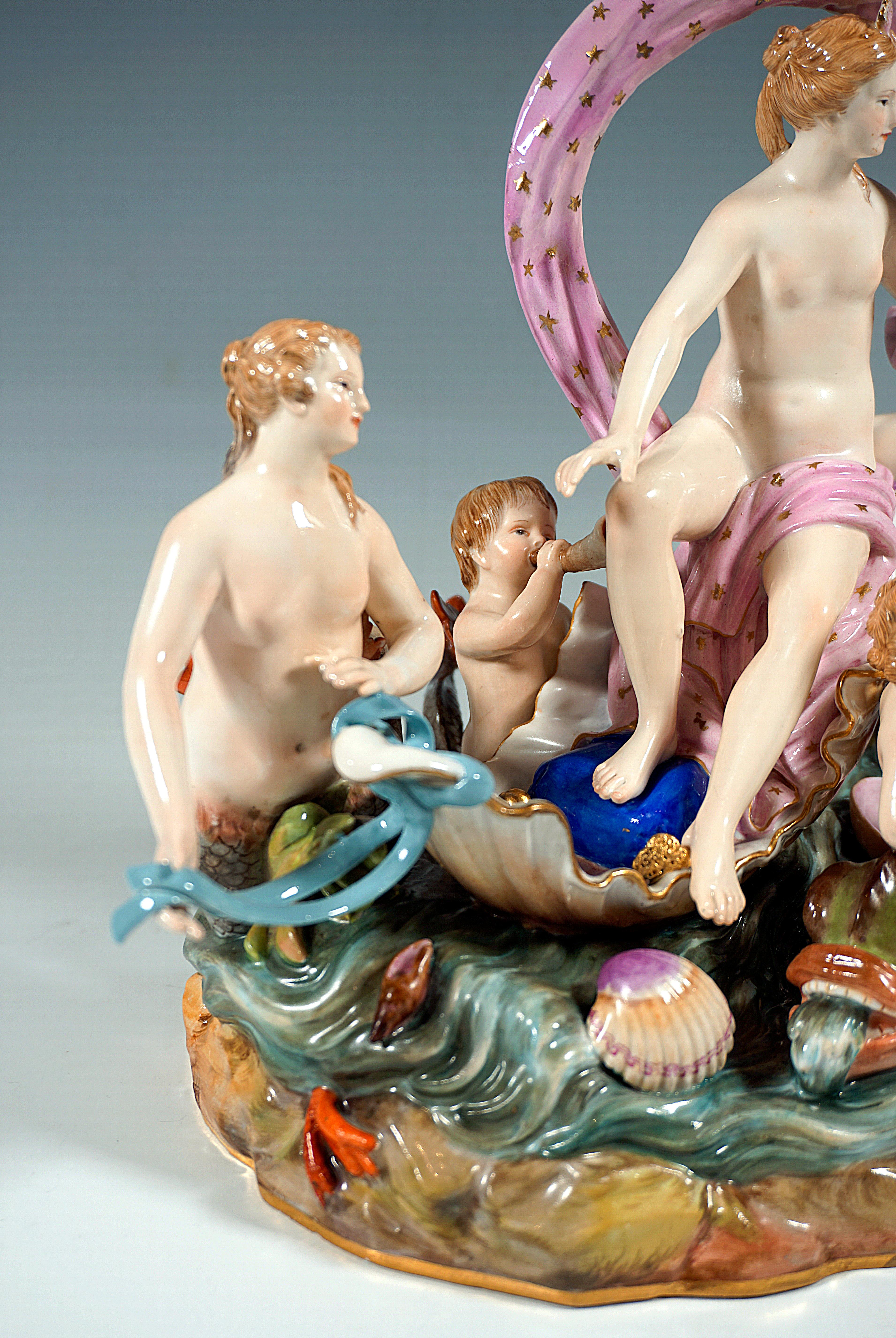 Meissen Allegorical Group 'The Water', by M.V. Acier, Germany, Around 1860 For Sale 2