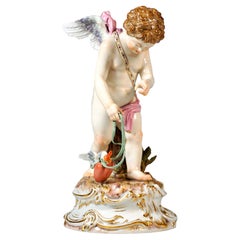 Meissen Art Nouveau Figure 'Cupid Leading A Heart', By August Ringler, Ca 1895