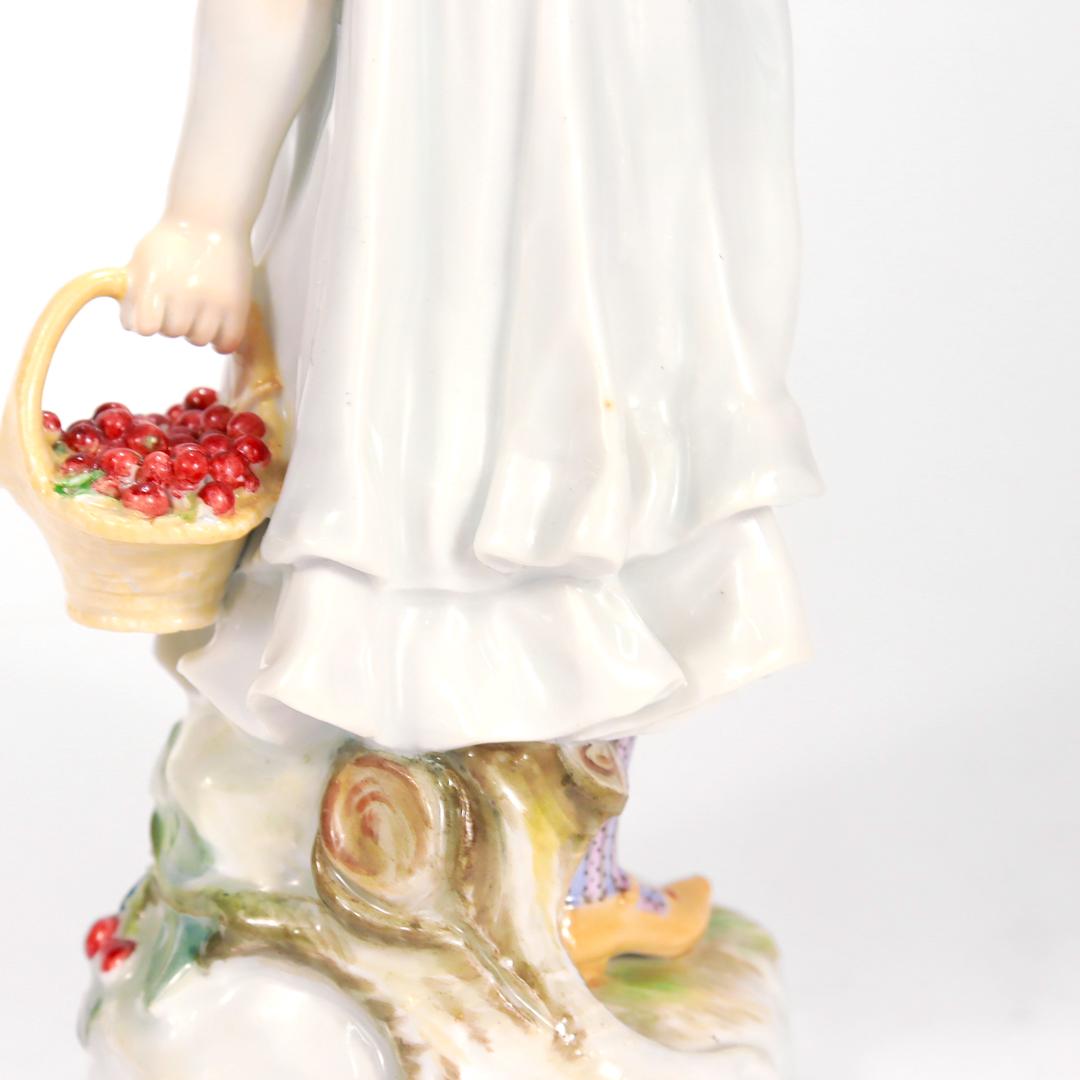 Meissen Art Nouveau Figure of a Girl with Cherries by Paul Helmig, circa 1910 For Sale 6