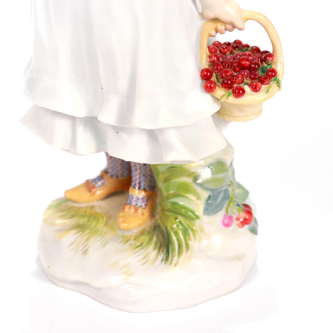 Meissen Art Nouveau Figure of a Girl with Cherries by Paul Helmig, circa 1910 For Sale 7