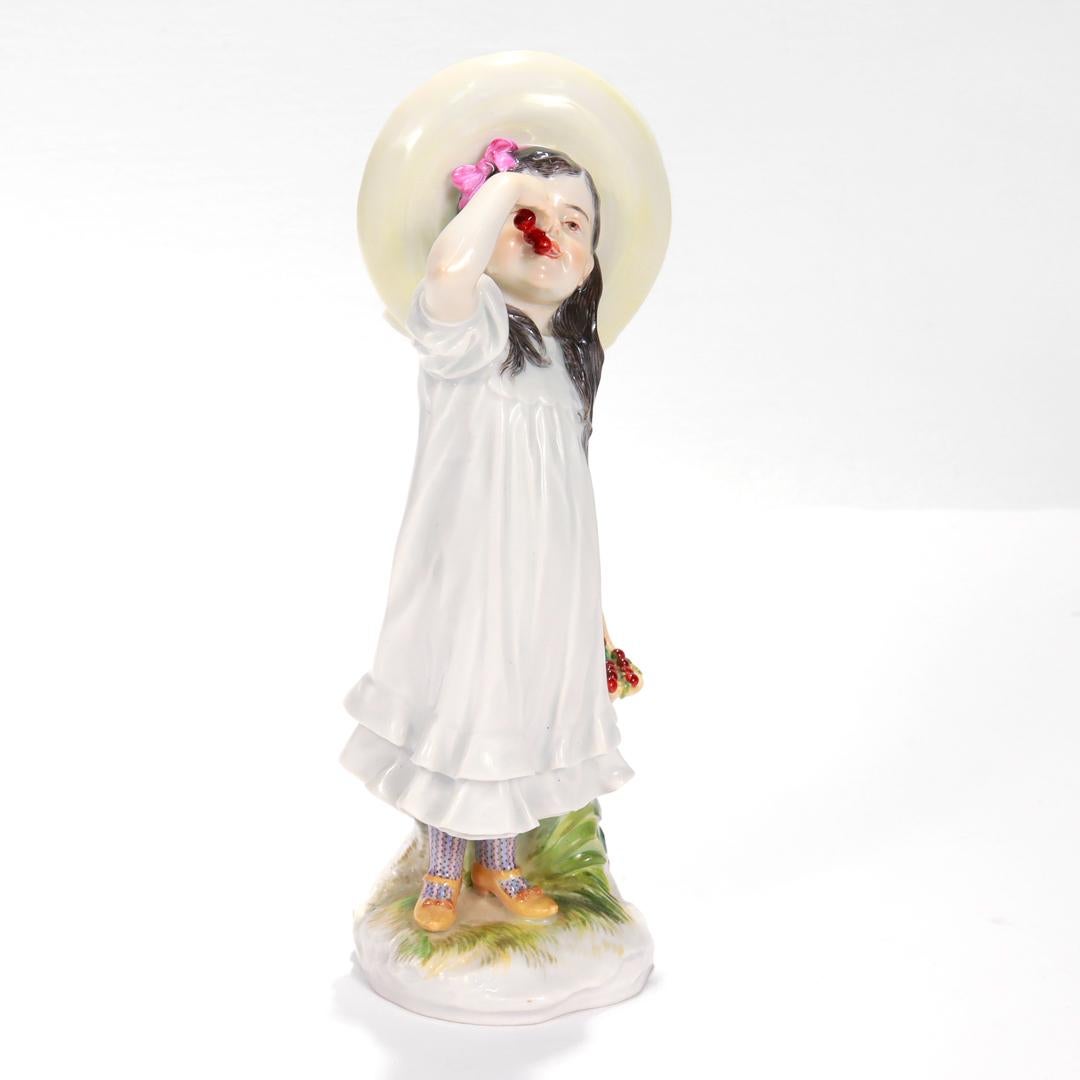 Meissen Art Nouveau Figure of a Girl with Cherries by Paul Helmig, circa 1910 For Sale 2
