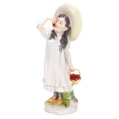 Used Meissen Art Nouveau Figure of a Girl with Cherries by Paul Helmig, circa 1910
