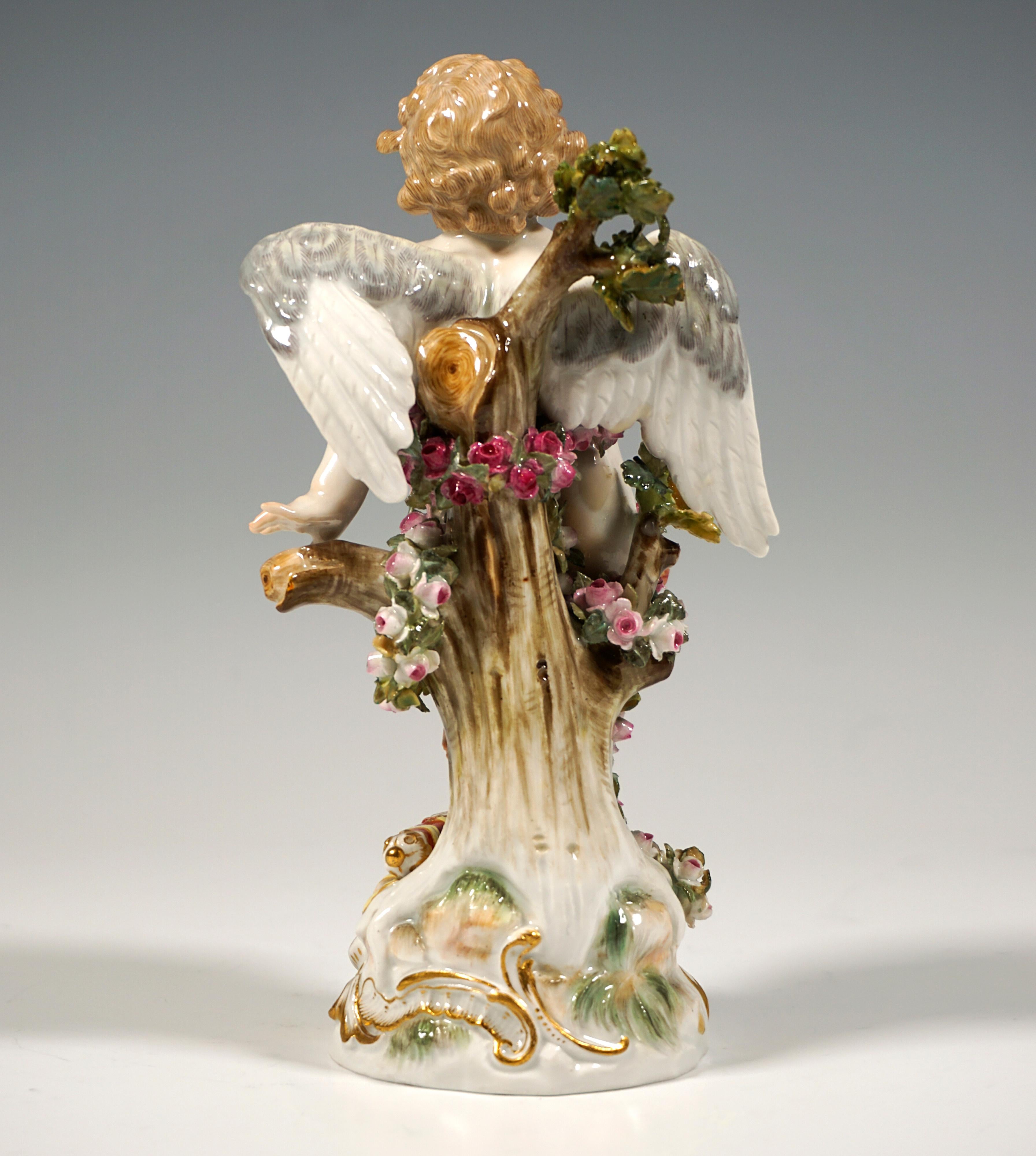 Hand-Crafted Meissen Art Nouveau Figure 'Tied Up Cupid' by Paul Helmig, Germany Circa 1900