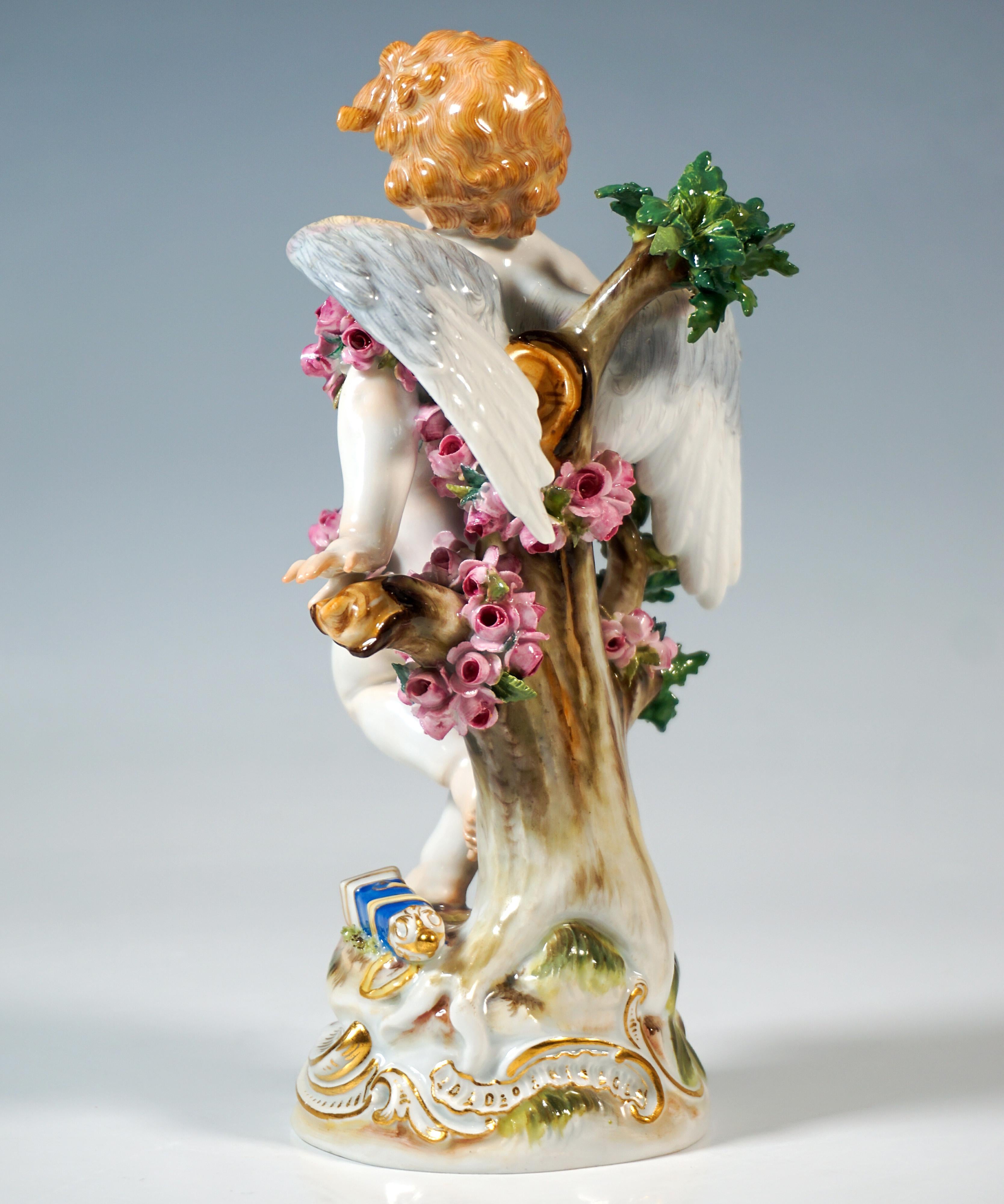 Meissen Art Nouveau Figure 'Tied Up Cupid' by Paul Helmig, Germany Circa 1900 In Good Condition For Sale In Vienna, AT
