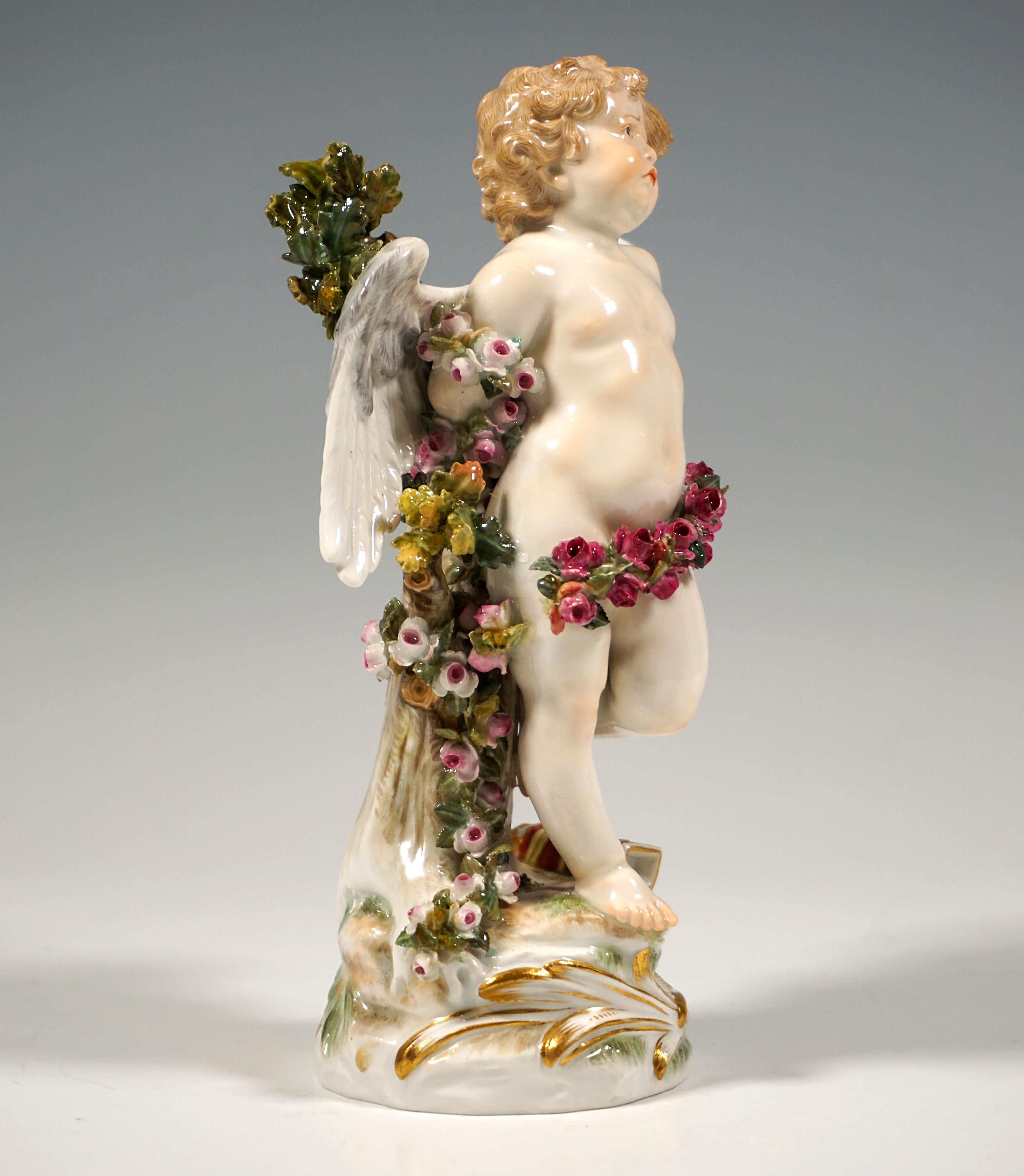 Fait main Figure de Meissen Art Nouveau « Up Cupid » de Paul Helmig, Allemagne, vers 1900