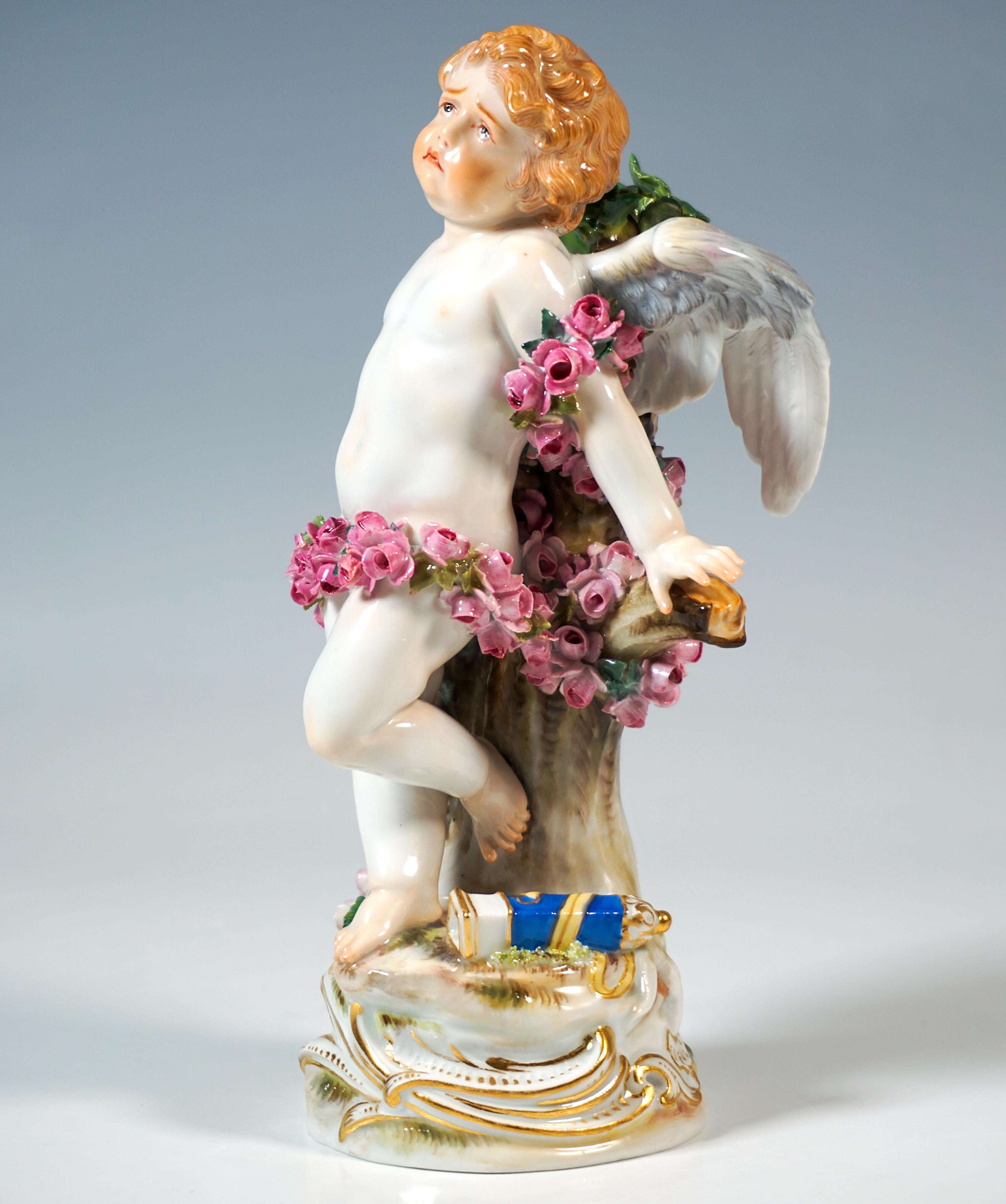 Early 20th Century Meissen Art Nouveau Figure 'Tied Up Cupid' by Paul Helmig, Germany Circa 1900 For Sale