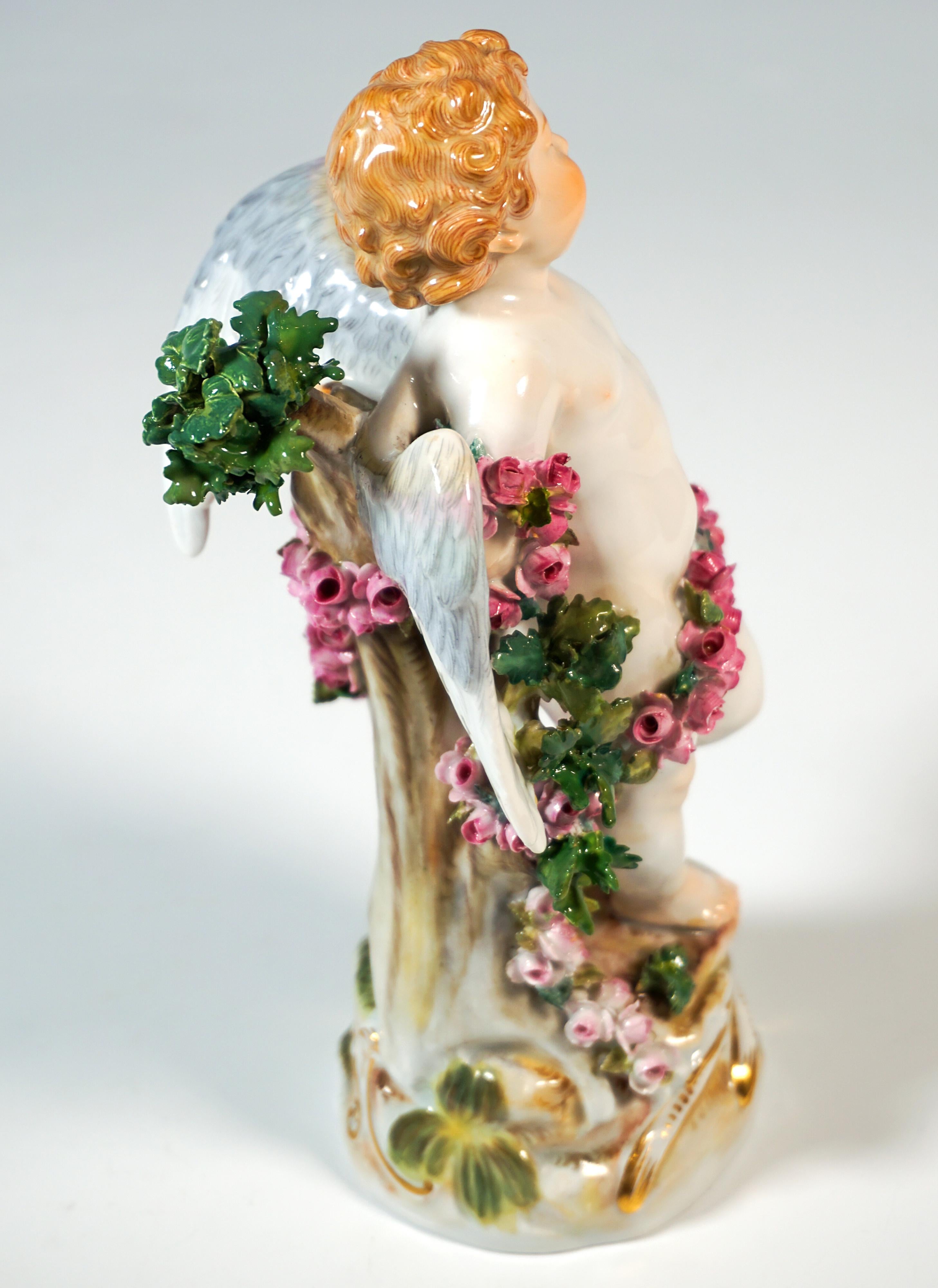 Meissen Art Nouveau Figure 'Tied Up Cupid' by Paul Helmig, Germany Circa 1900 For Sale 1