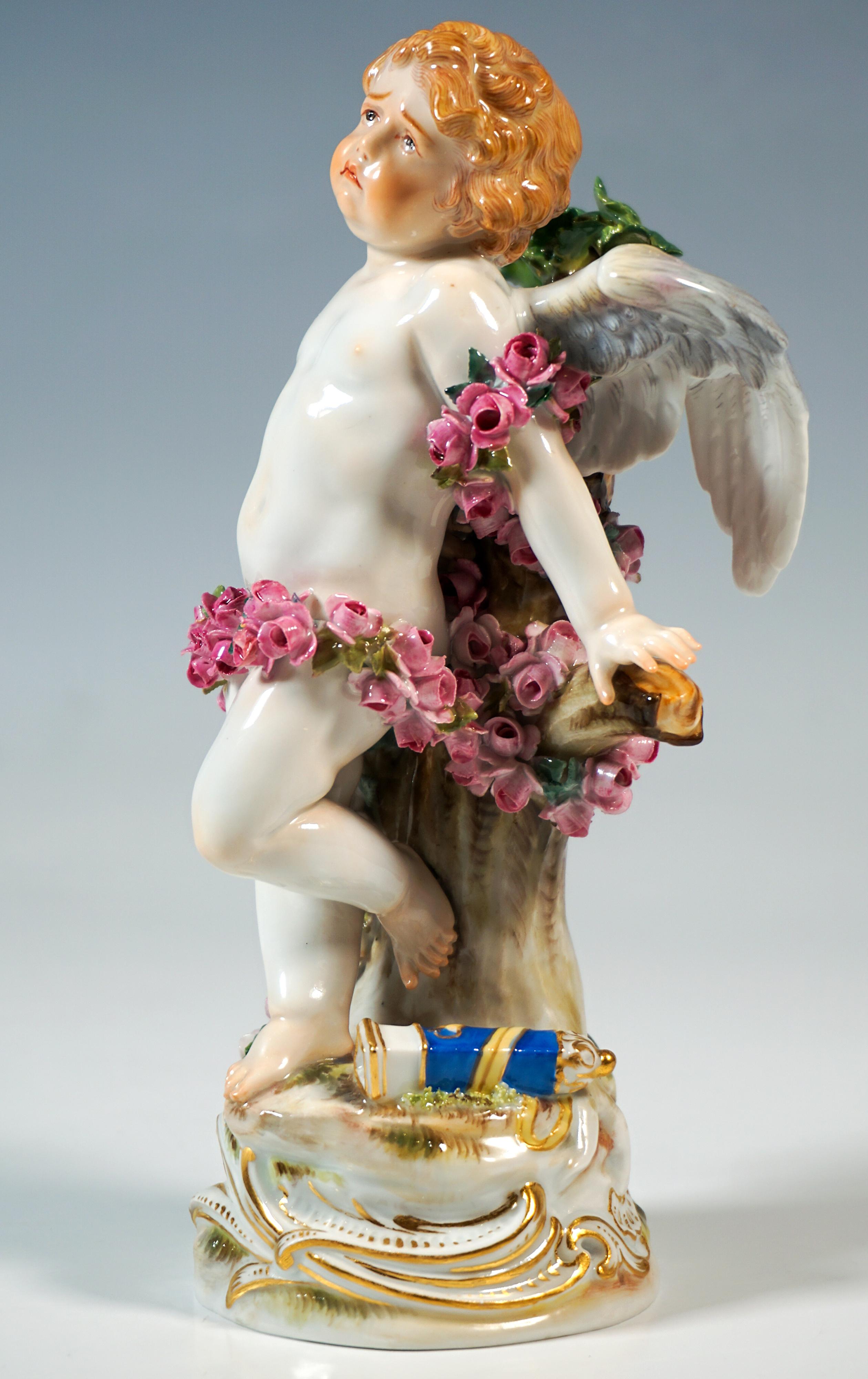 Meissen Art Nouveau Figure 'Tied Up Cupid' by Paul Helmig, Germany Circa 1900 For Sale 2