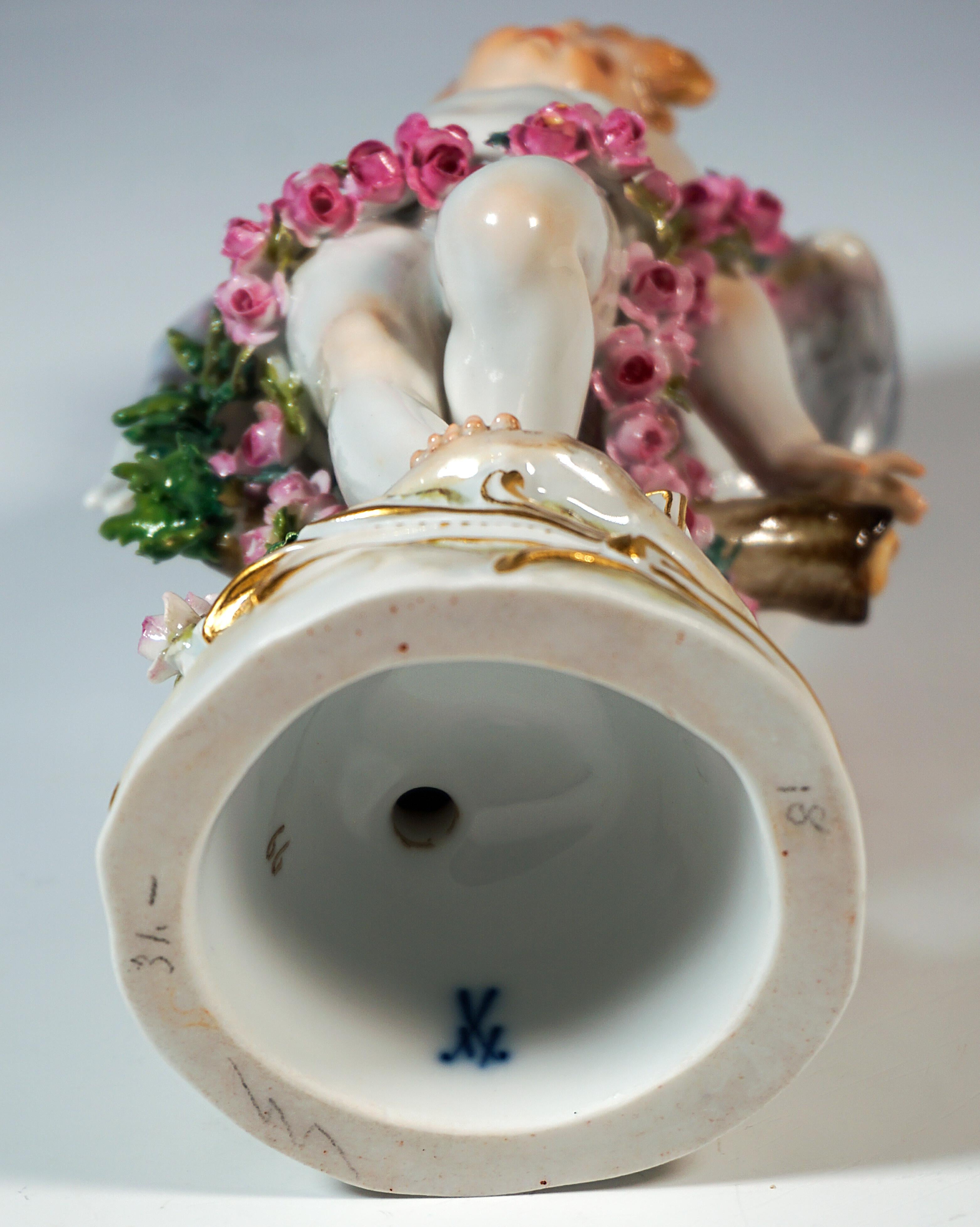 Meissen Art Nouveau Figure 'Tied Up Cupid' by Paul Helmig, Germany Circa 1900 For Sale 3