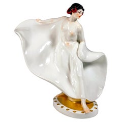 Meissen Art Nouveau Figurine of Dancer Loie Fuller by Theodor Eichler, c. 1911