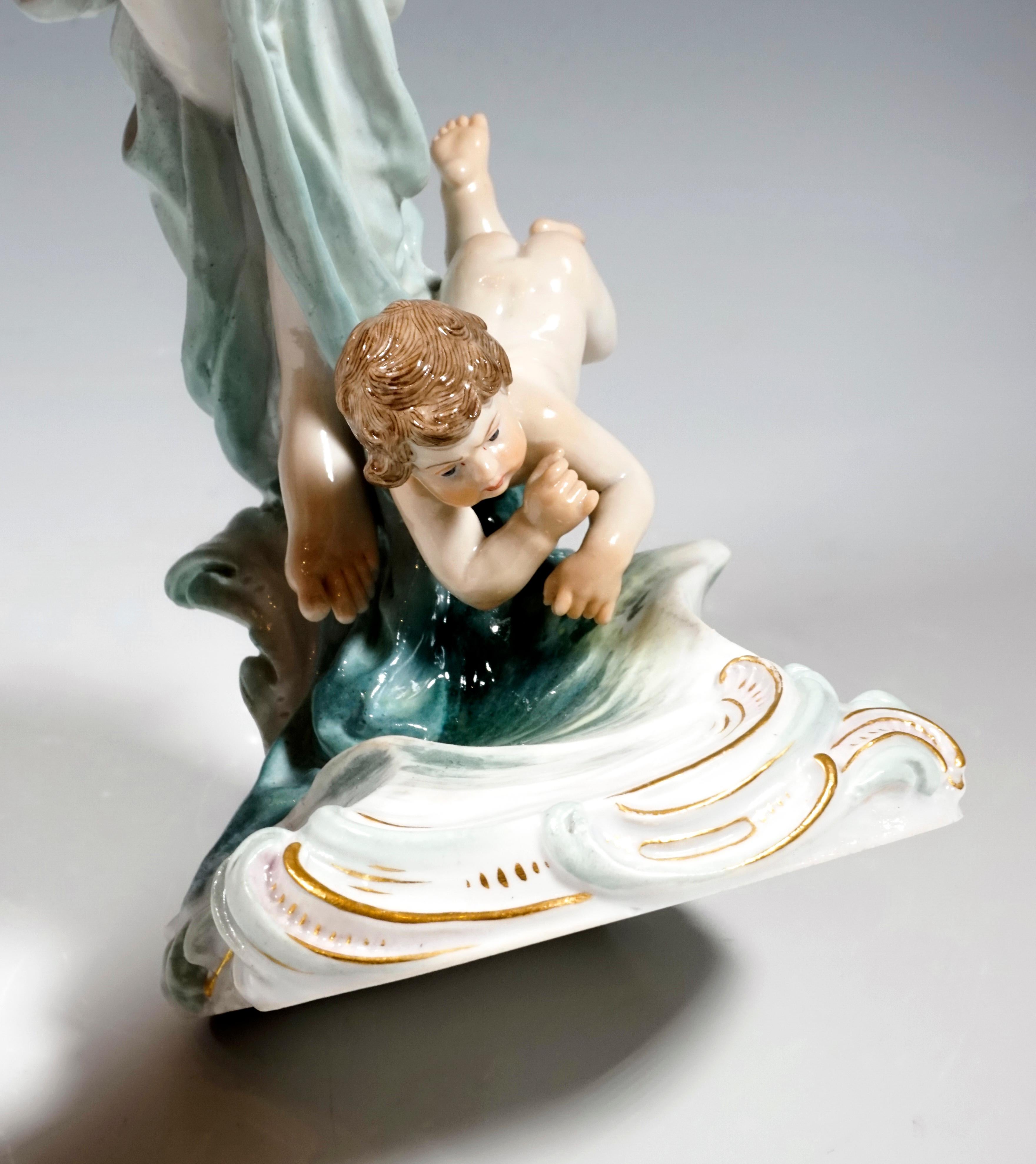 German Meissen Art Nouveau Figurine 'The Birth of Venus' by Friedrich Offermann
