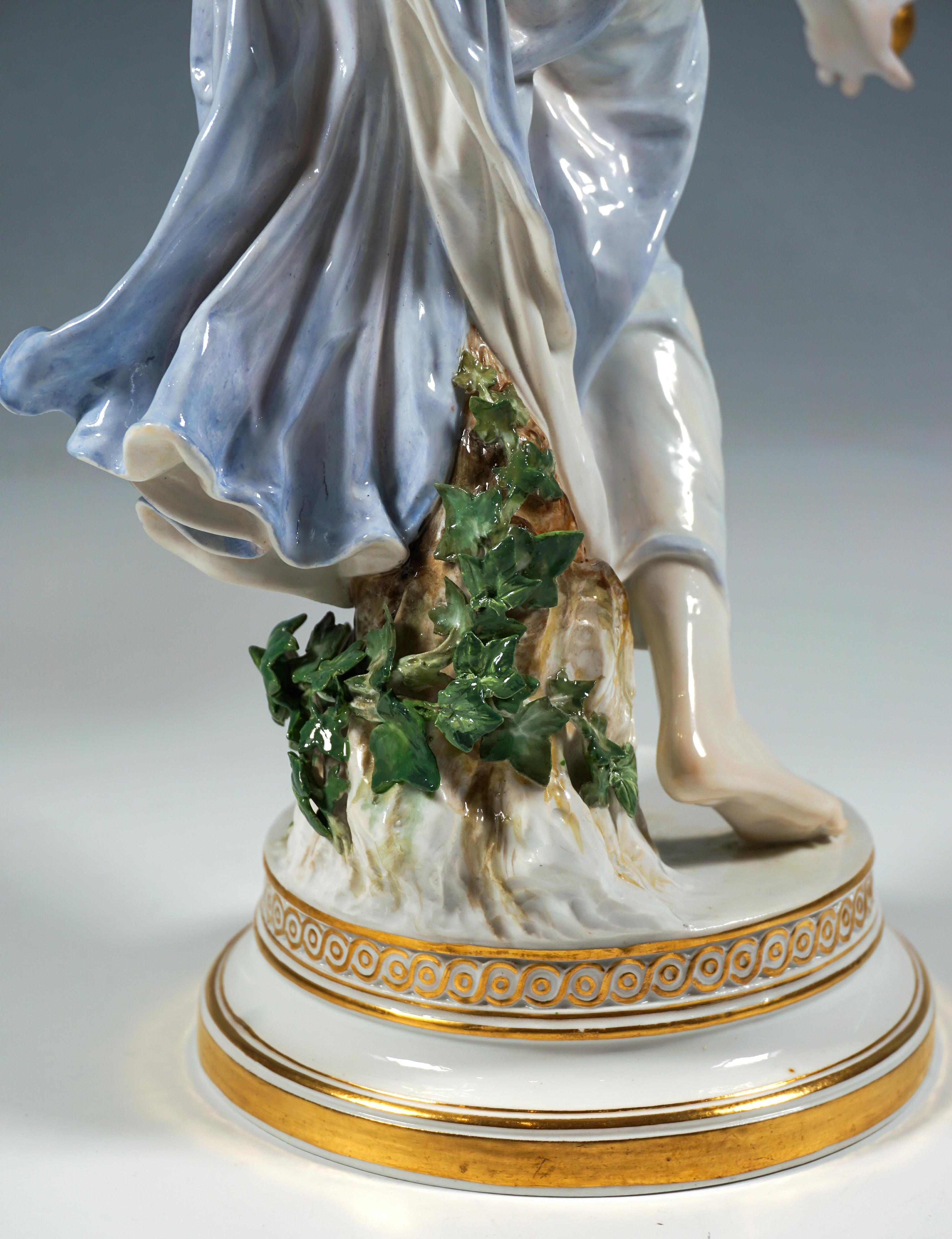 Meissen Art Nouveau Figurine, Young Lady Ball Player by Walter Schott, ca 1900 1