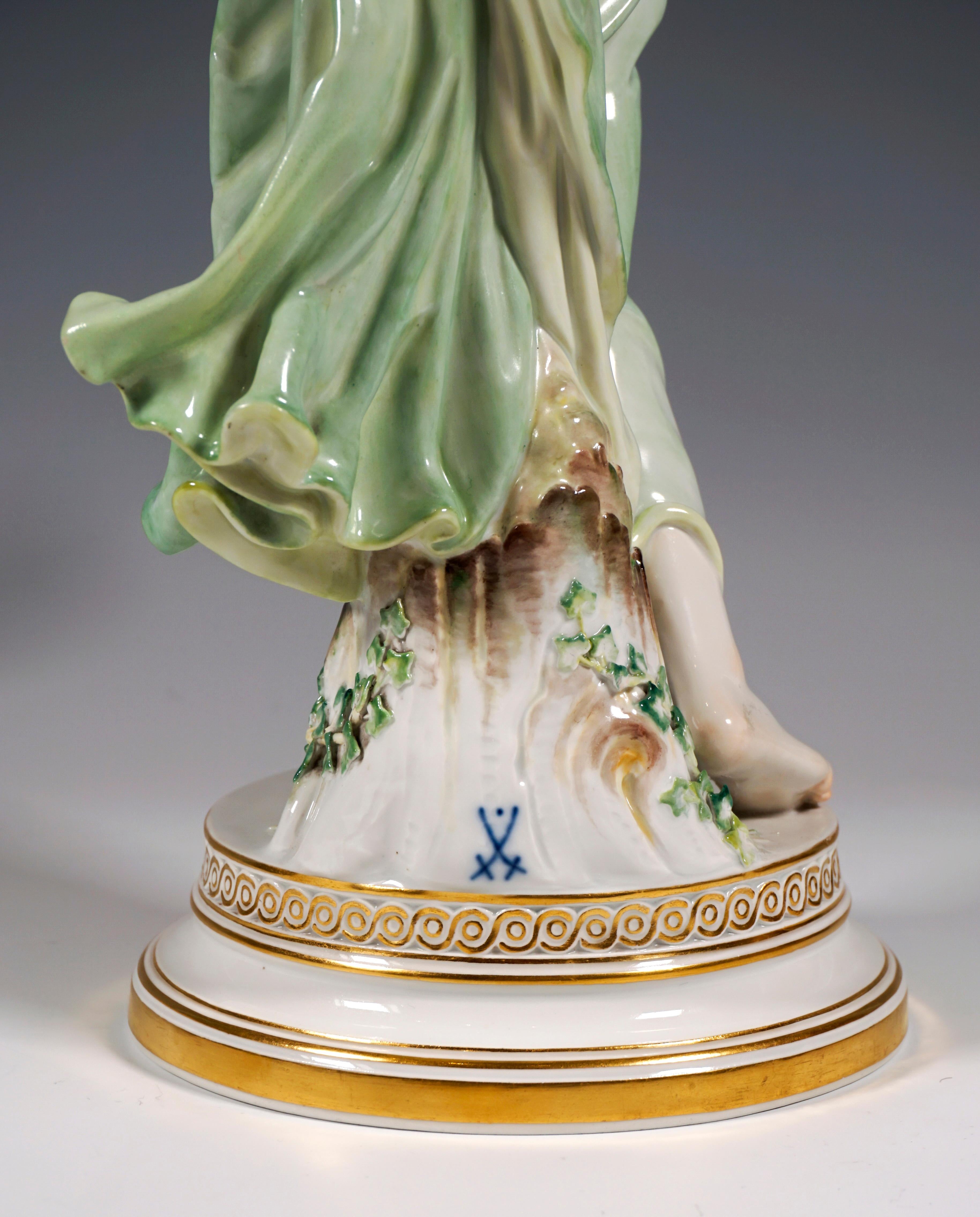 Porcelain Meissen Art Nouveau Figurine Young Lady Ball Player by Walter Schott, ca 1924