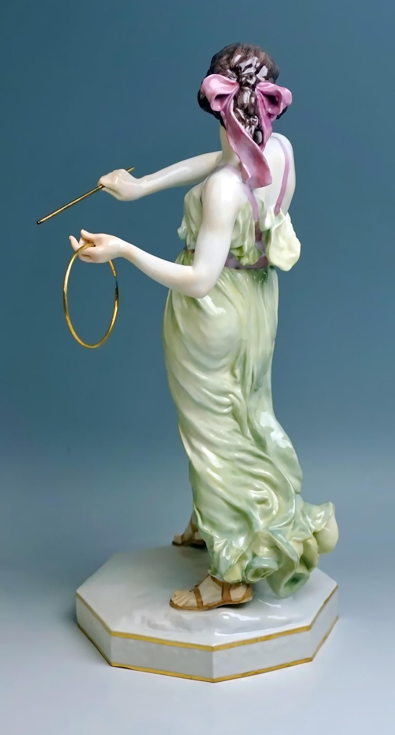 Meissen Art Nouveau Figurine Young Lady Ring Thrower by Reinhold ...