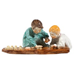 Gruppo Art Nouveau di Meissen, Bambini che preparano torte di sabbia, di Konrad Hentschel, XX