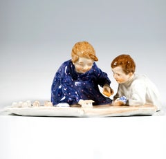 Meissen Art Nouveau Group, Hentschelkinder, Children Baking Sand Cakes, 1906