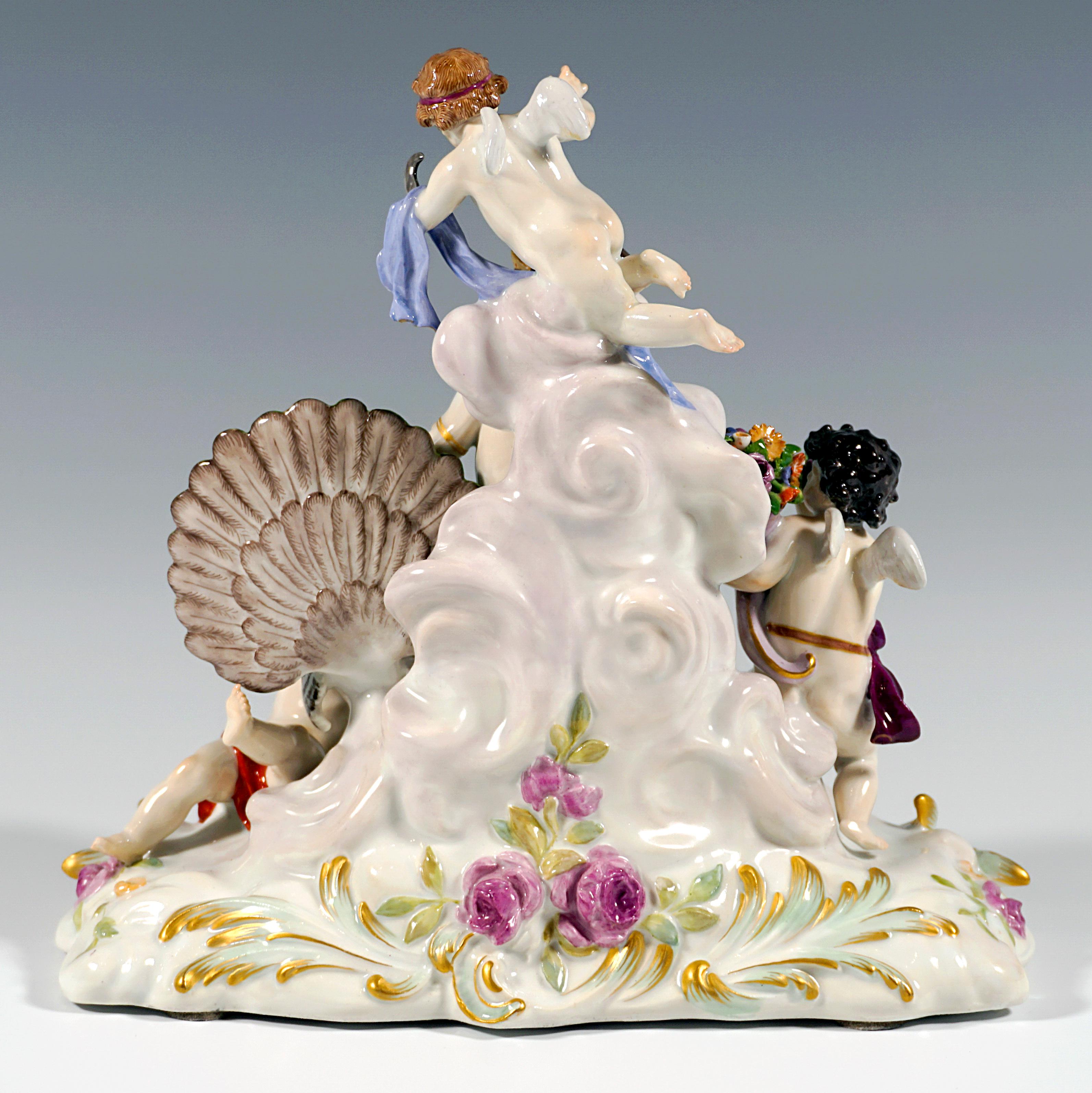 Hand-Crafted Meissen Art Nouveau Group 'The Air' by Paul Helmig, Germany Around 1900 For Sale