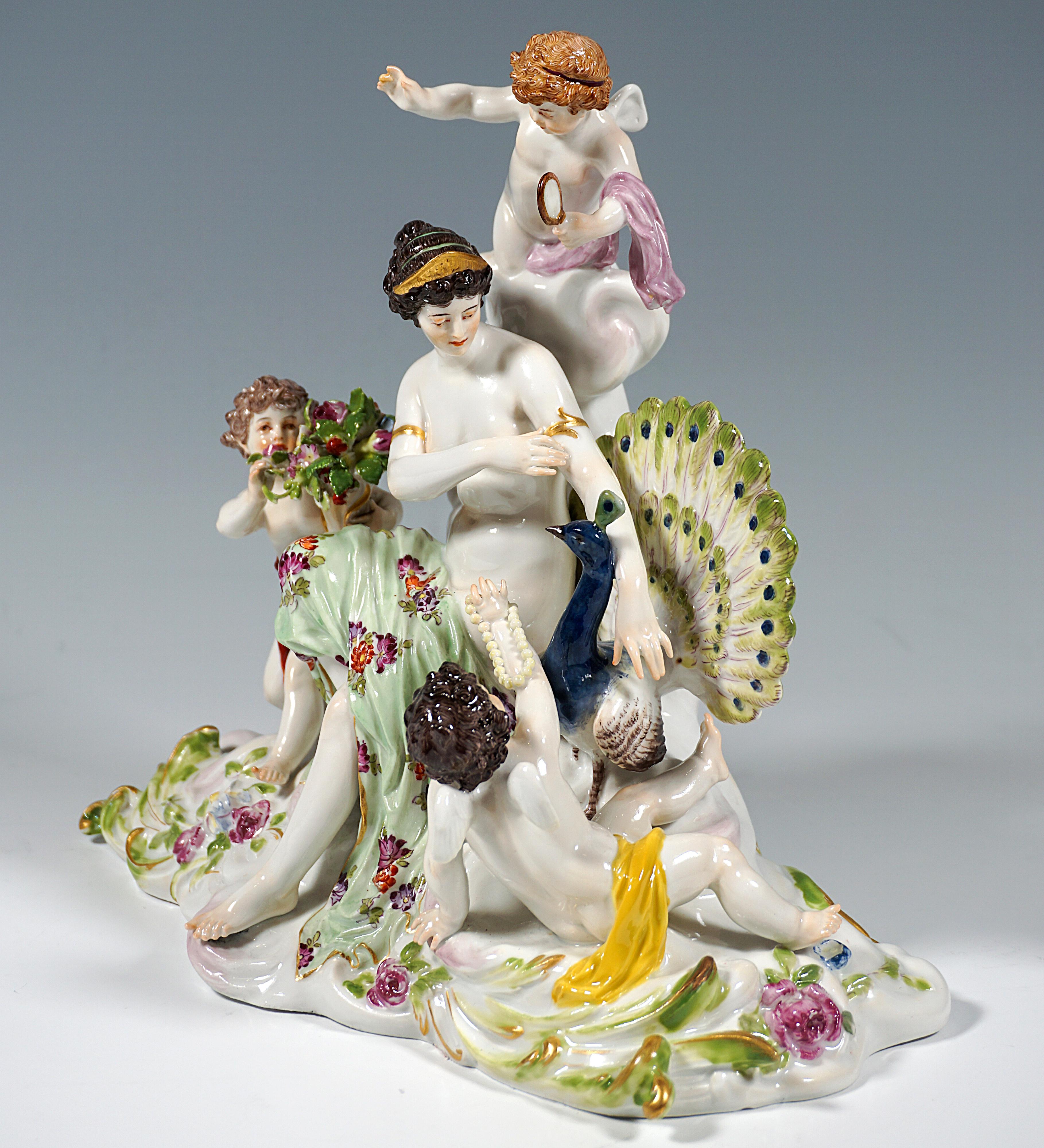 Porcelain Meissen Art Nouveau Group 'the Air' by Paul Helmig, Germany, Around 1900 For Sale