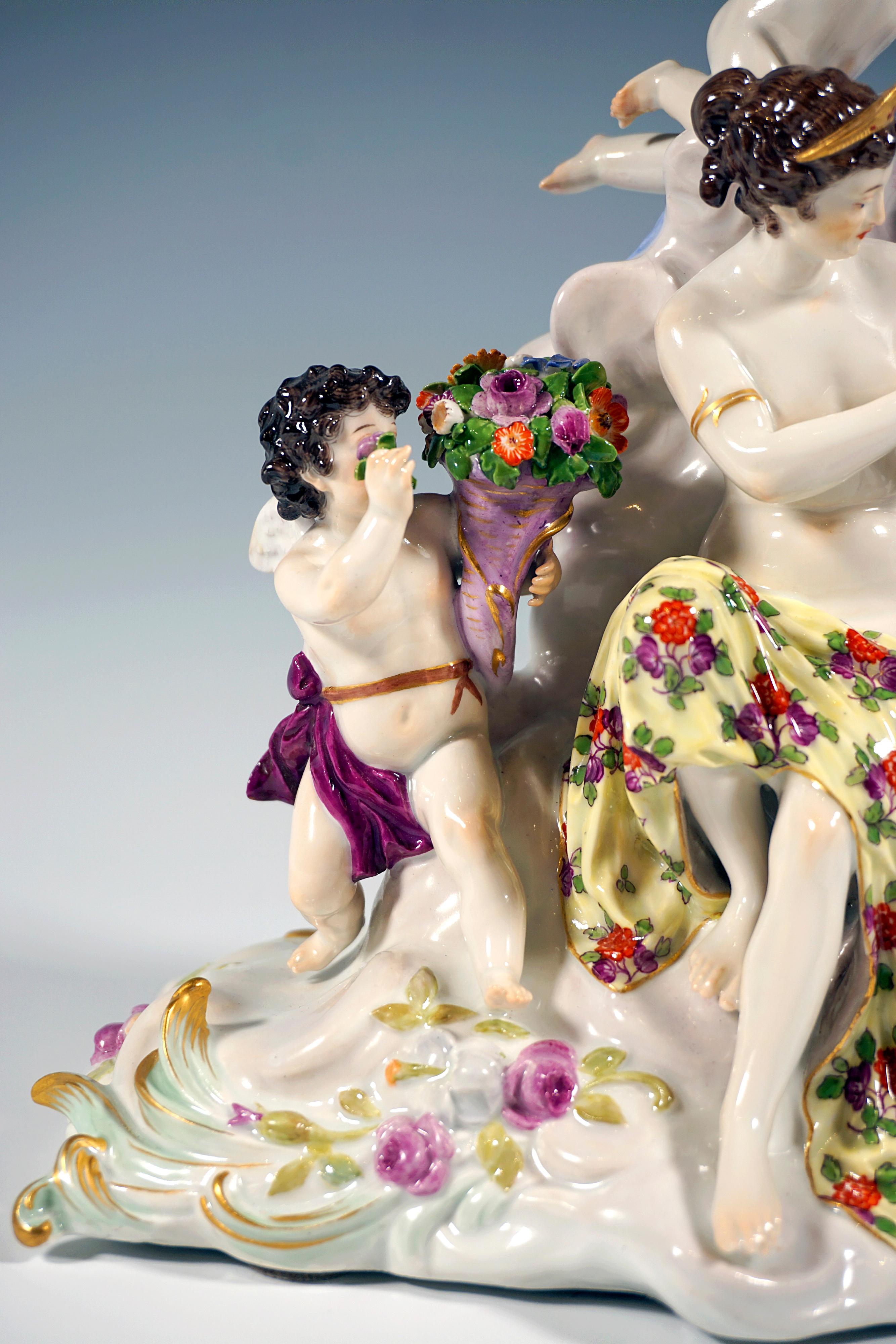 Porcelain Meissen Art Nouveau Group 'The Air' by Paul Helmig, Germany Around 1900 For Sale