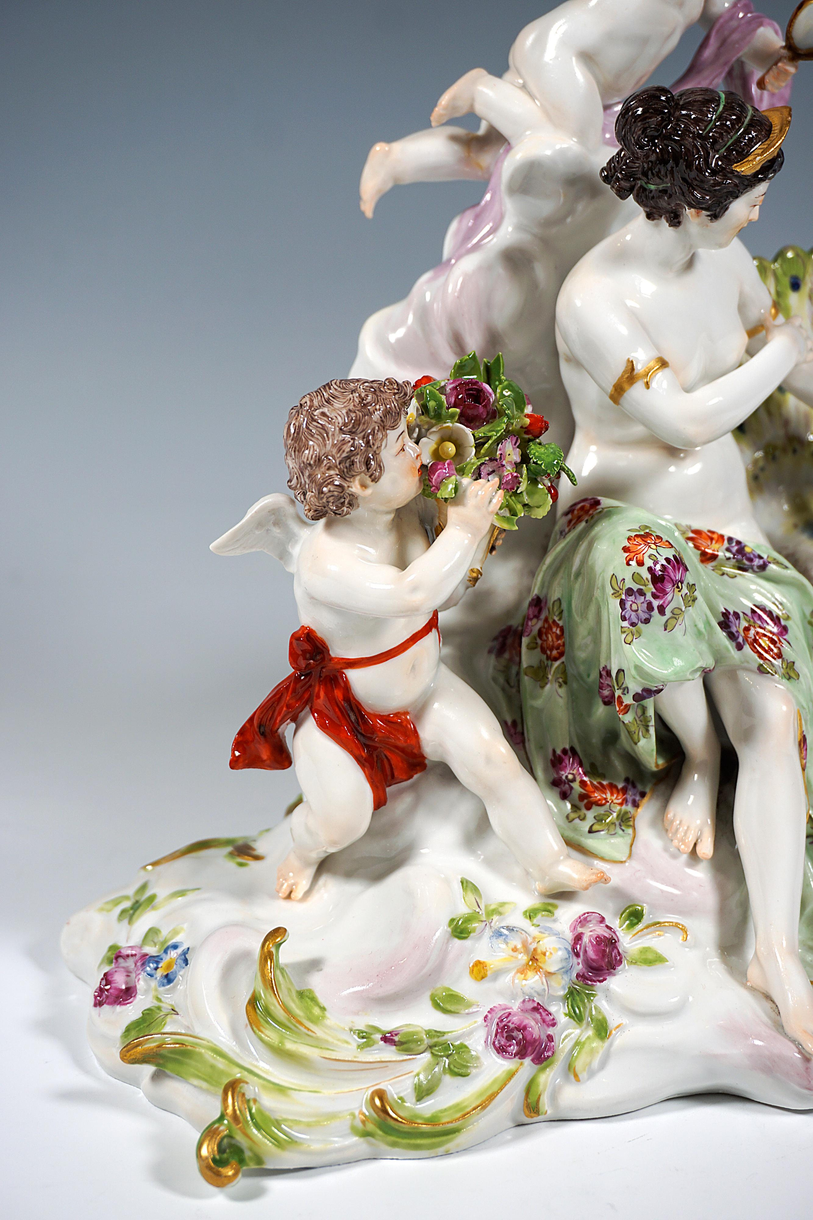 Meissen Art Nouveau Group 'the Air' by Paul Helmig, Germany, Around 1900 For Sale 1