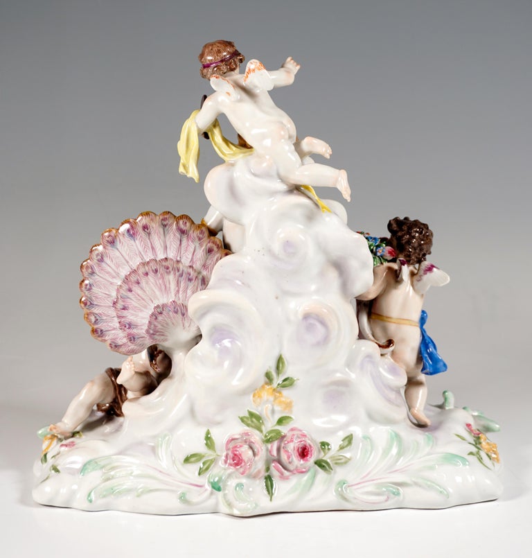 Hand-Crafted Meissen Art Nouveau Group 'The Air', by Paul Helmig, Germany, Around 1910 For Sale