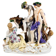 Meissen Bacchant Group, Drunken Silenus On Donkey, by E.A. Leuteritz, Circa 1870