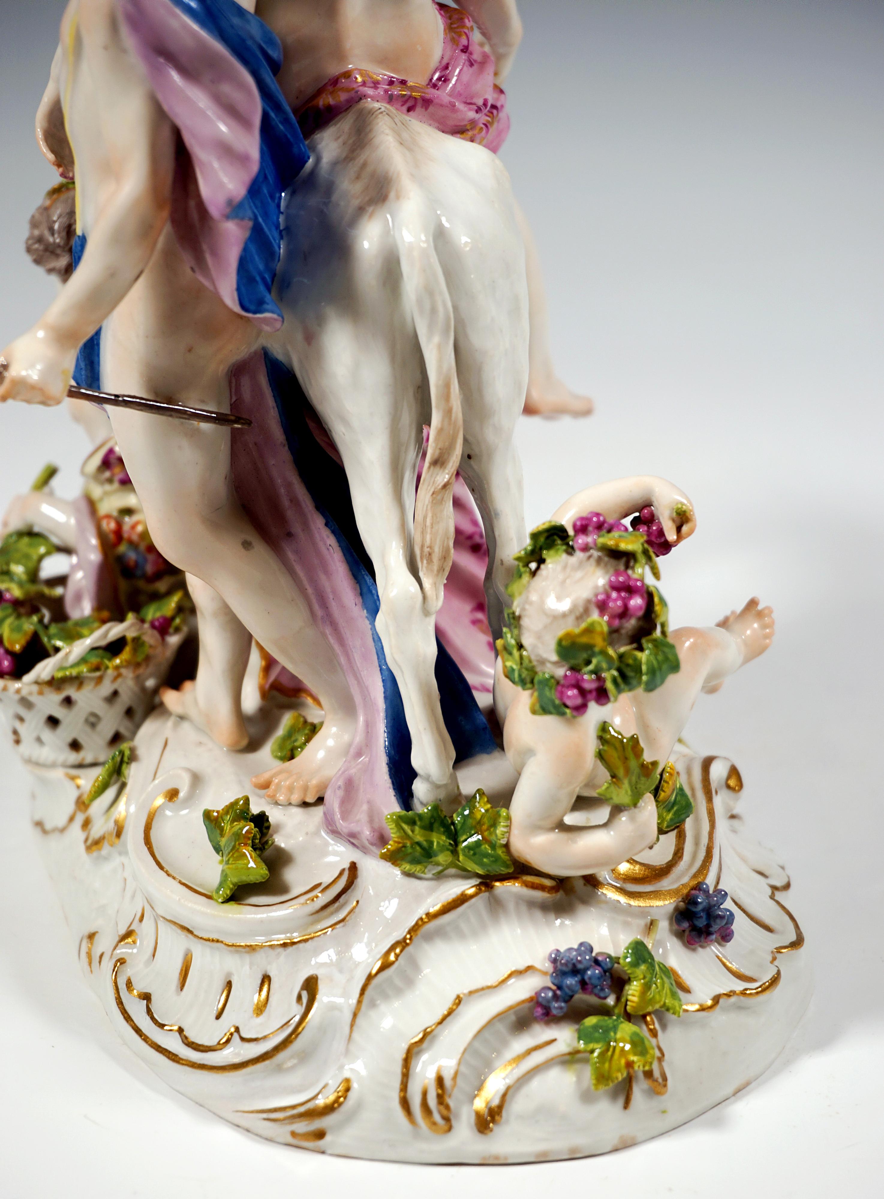 Metà XVIII secolo Gruppo Bacchant di Meissen 'Sileno ubriaco sull'asino', di F. A. Meyers, 1763-1773 in vendita