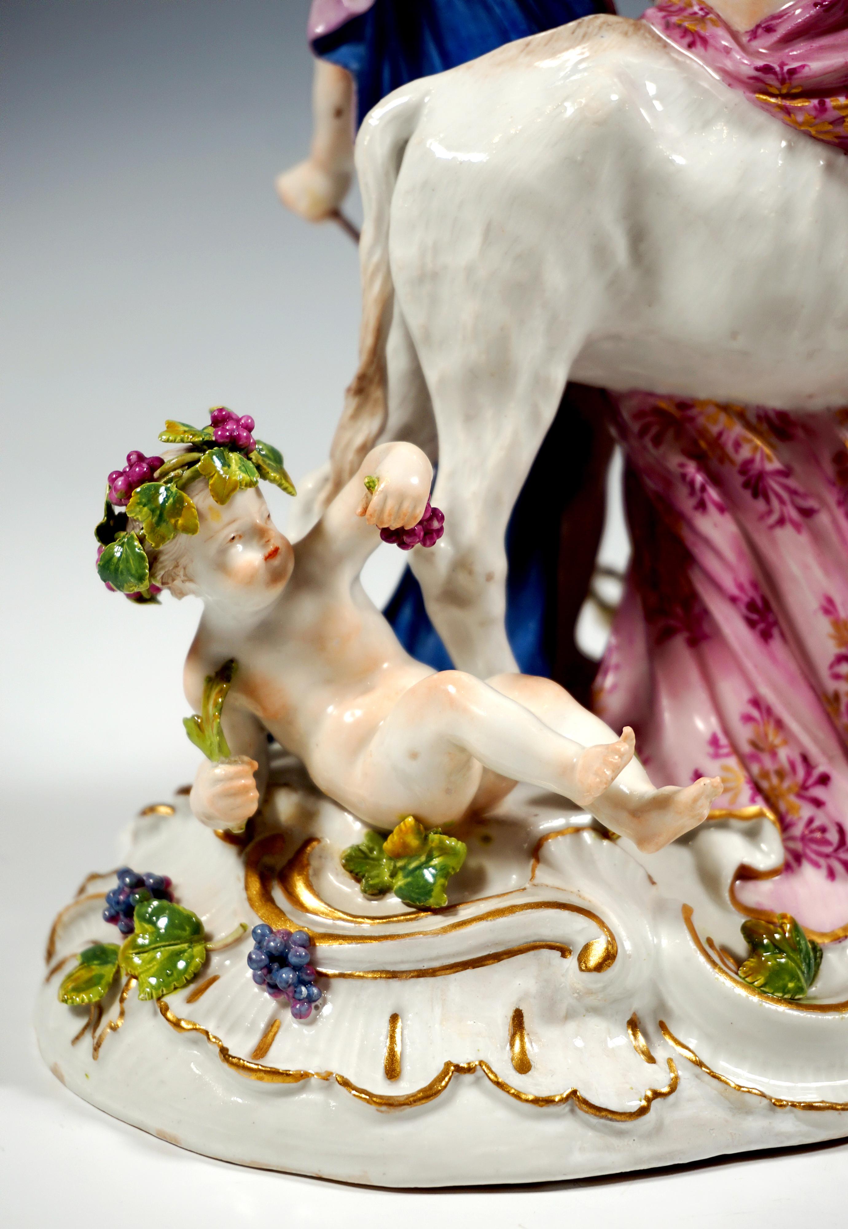 Porcellana Gruppo Bacchant di Meissen 'Sileno ubriaco sull'asino', di F. A. Meyers, 1763-1773 in vendita