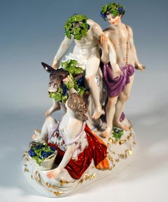 Meissen Bacchant Group 'Drunken Silenus On Donkey', by F.E. Meyer, Circa 1860