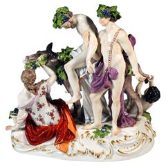 Meissen Bacchant Group 'Drunken Silenus On Donkey', by F.E. Meyer, Circa 1860