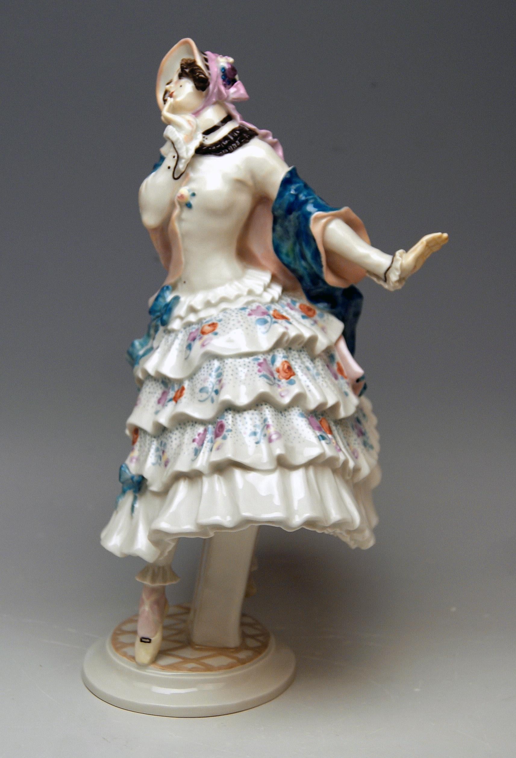 Art Nouveau Meissen Ballet Dancer Estrella Model a 1003 Scheurich, Made 20th Century