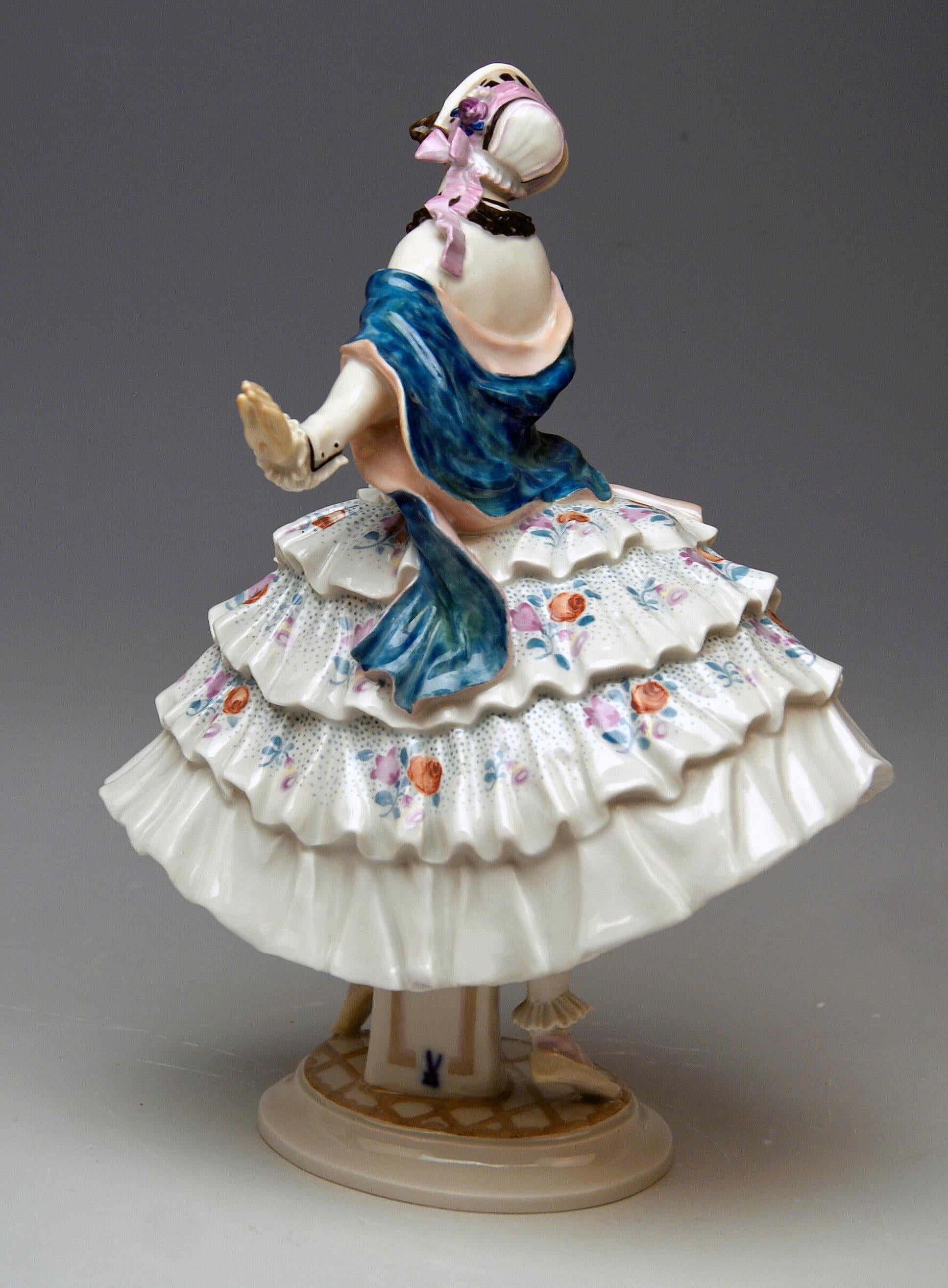 German Meissen Ballet Dancer Estrella Model a 1003 Scheurich, Made 20th Century