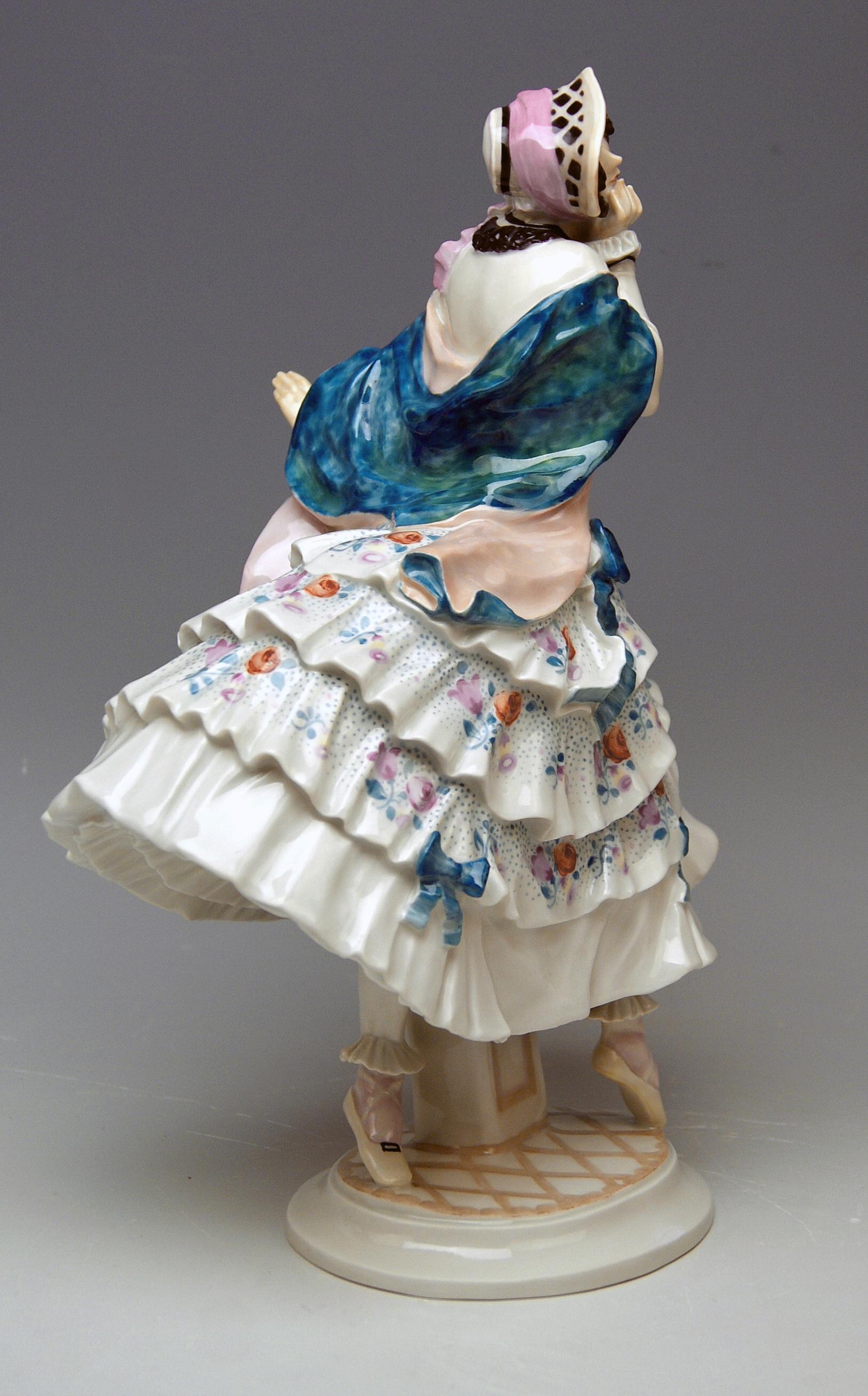 Painted Meissen Ballet Dancer Estrella Model a 1003 Scheurich, Made 20th Century