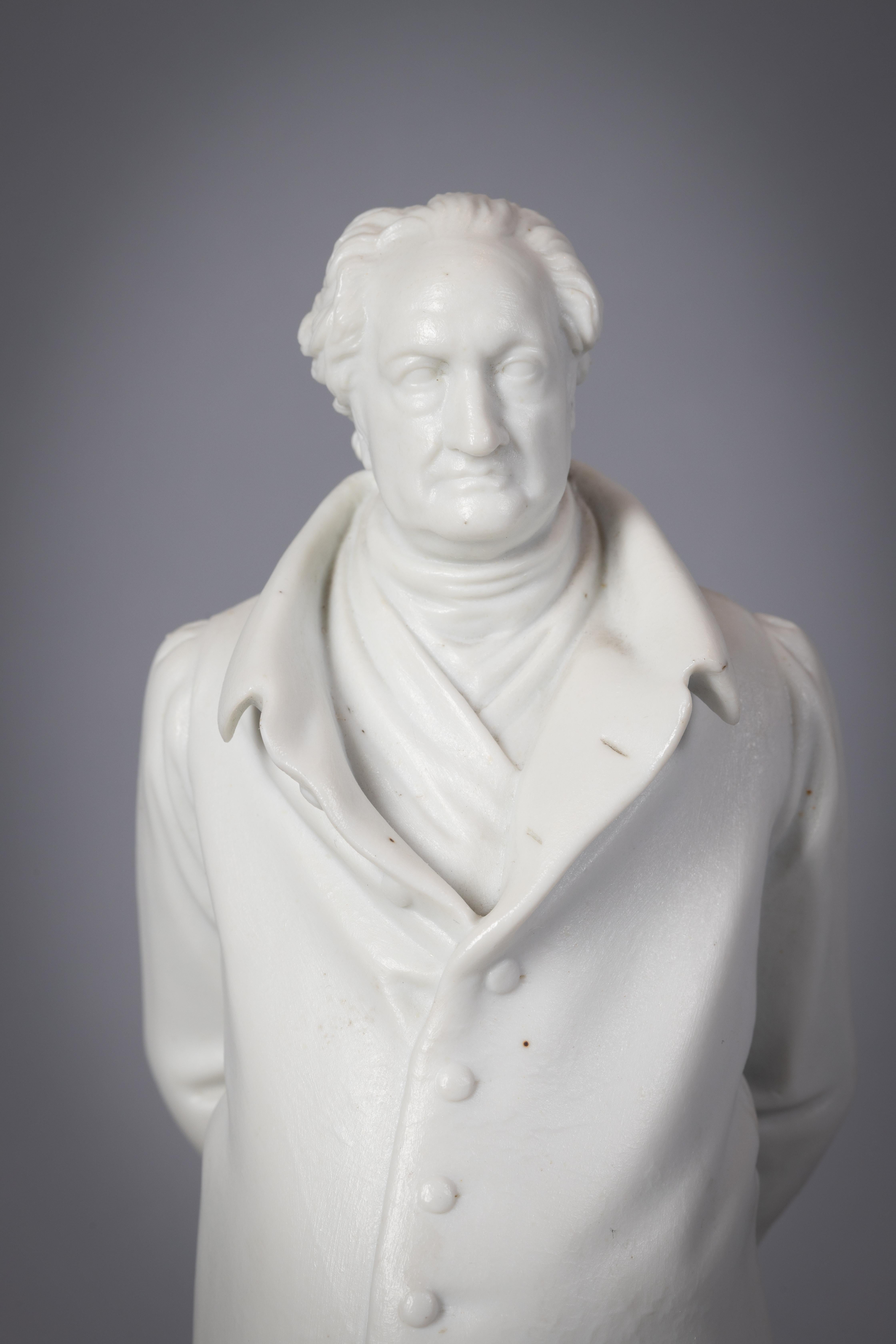 Meissen Biscuit Porcelain Figure of Goethe, Dated 1828 In Good Condition For Sale In New York, NY