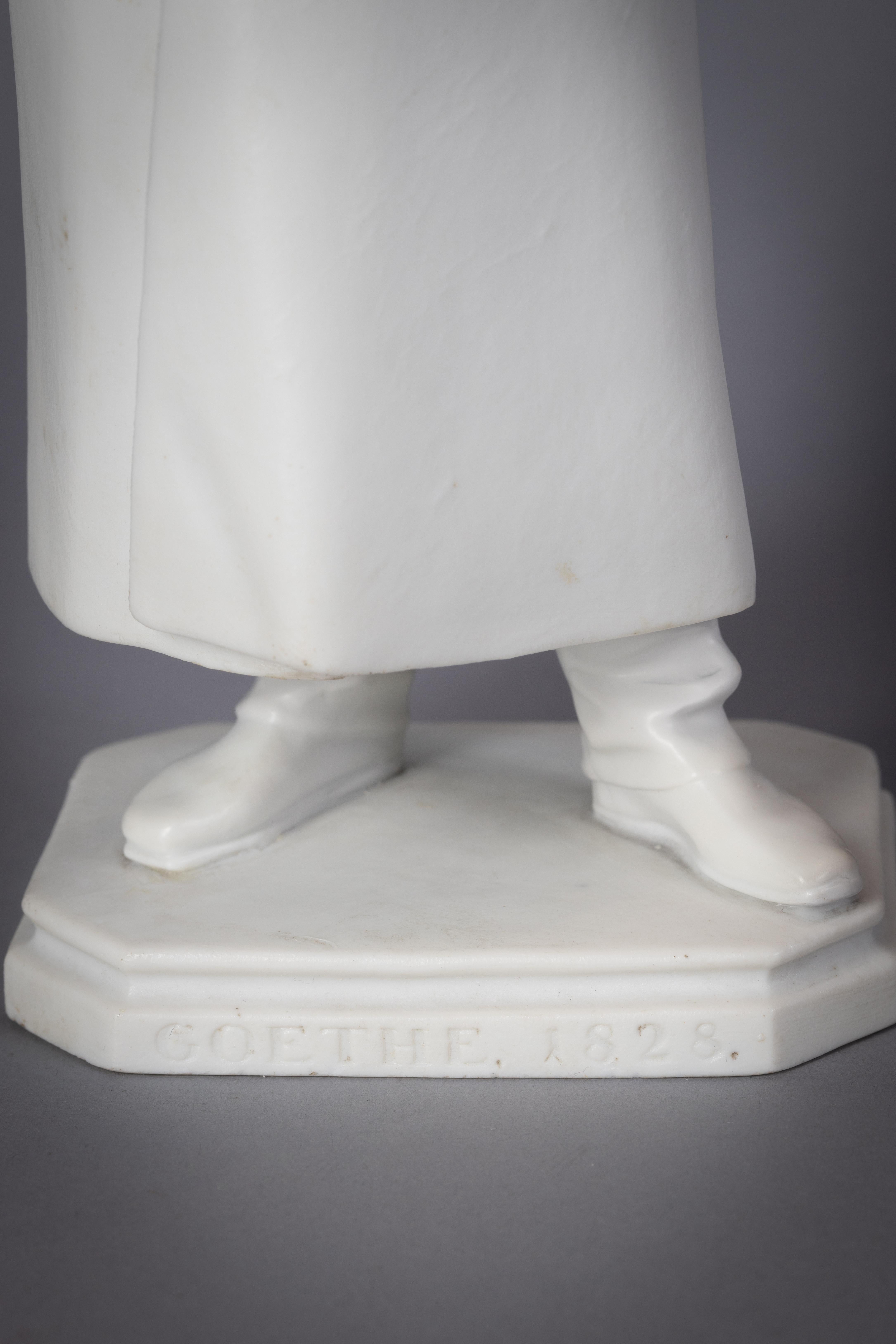 Early 19th Century Meissen Biscuit Porcelain Figure of Goethe, Dated 1828 For Sale