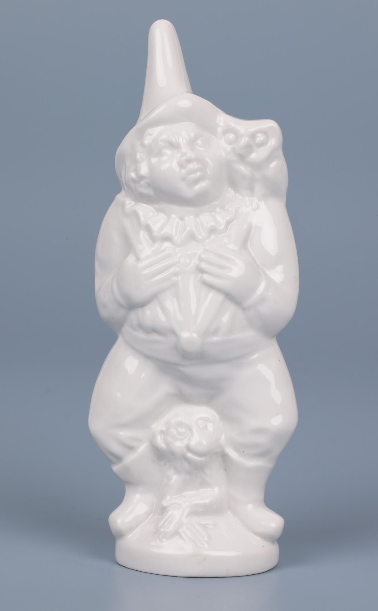 Meissen Blanc de Chine Porcelain Jester and Monkey Figure For Sale 1
