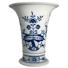 Meissen Blue and White Chinoiserie Porcelain Trumpet Vase