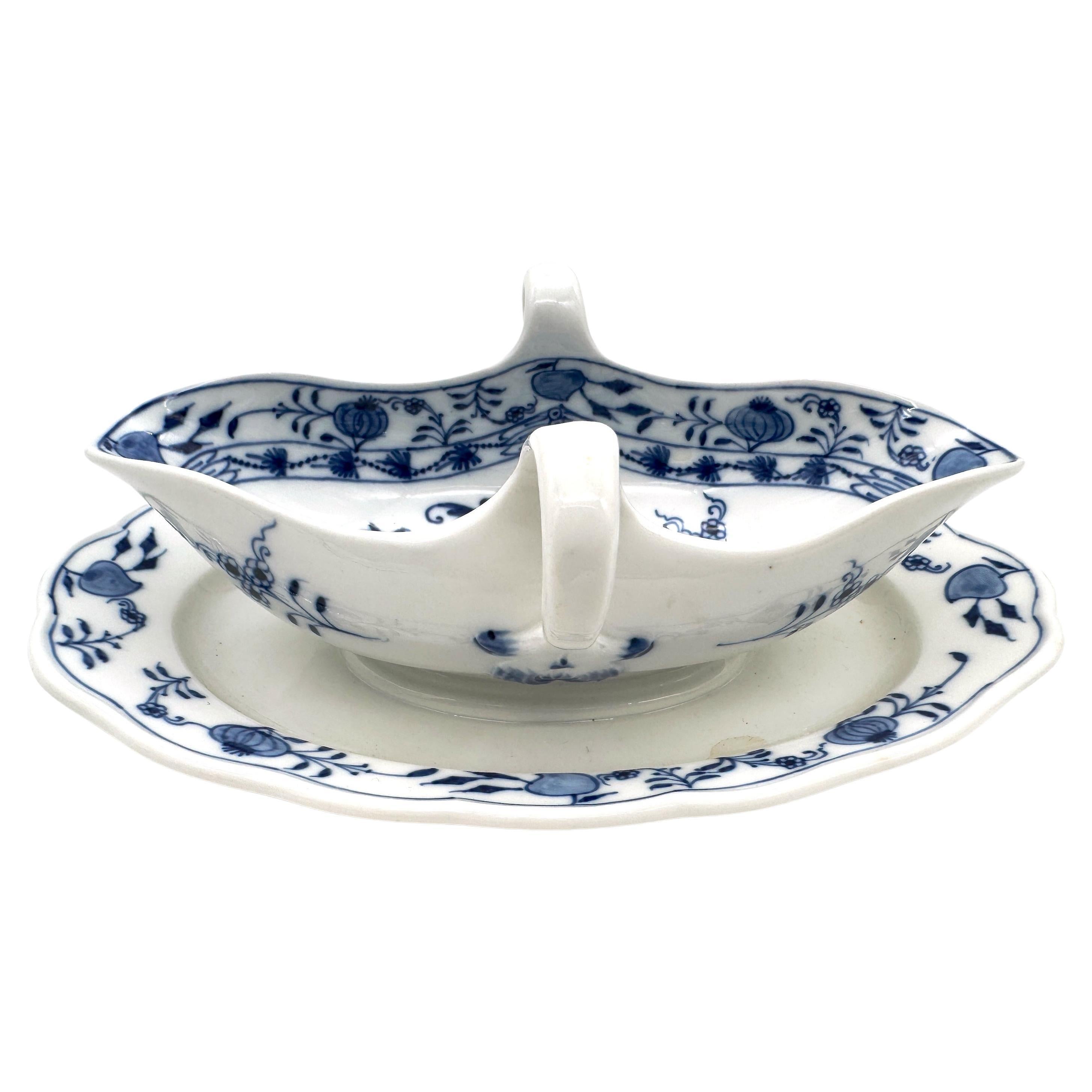 Meissen Blue Onion Handled Gravy Boat