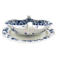 Meissen Blue Onion Handled Gravy Boat