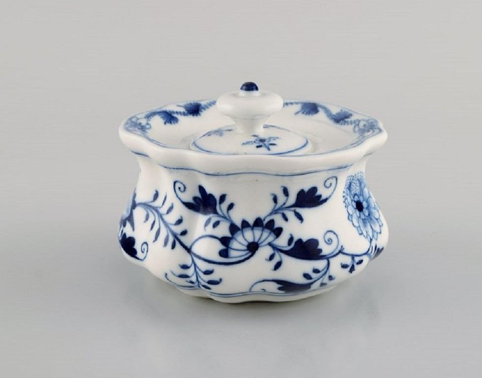 20th Century Meissen Blue Onion Inkwell and Pen Tray in Hand-Painted Porcelain, Approx. 1900
