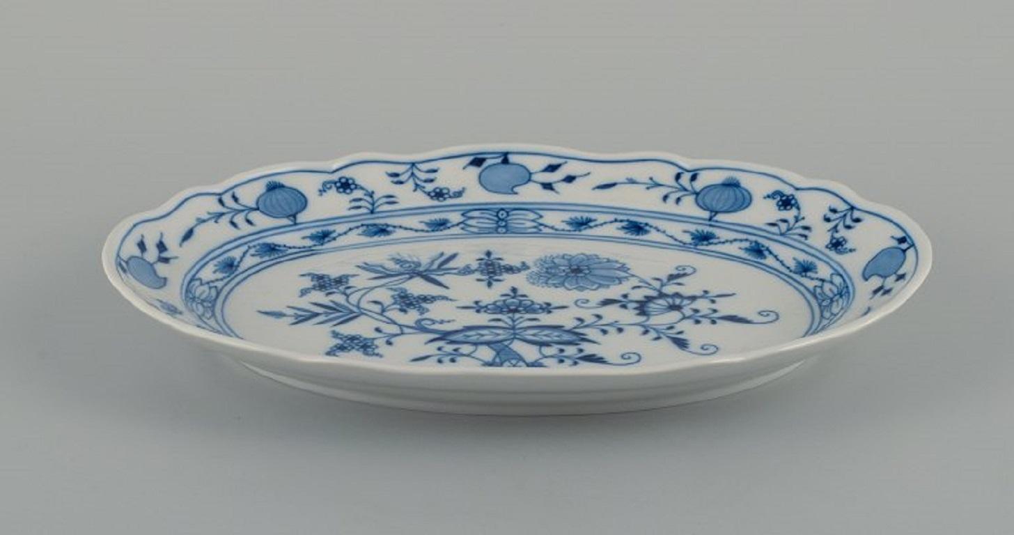 German Meissen, Blue Onion Oval Dish, circa 1900 For Sale
