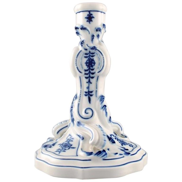 Meissen Blue Onion Pattern Candle Stick, 20th Century