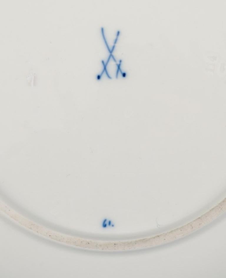 German Meissen, Blue Onion Pattern, Set of Three Hand Painted Dinner Plates