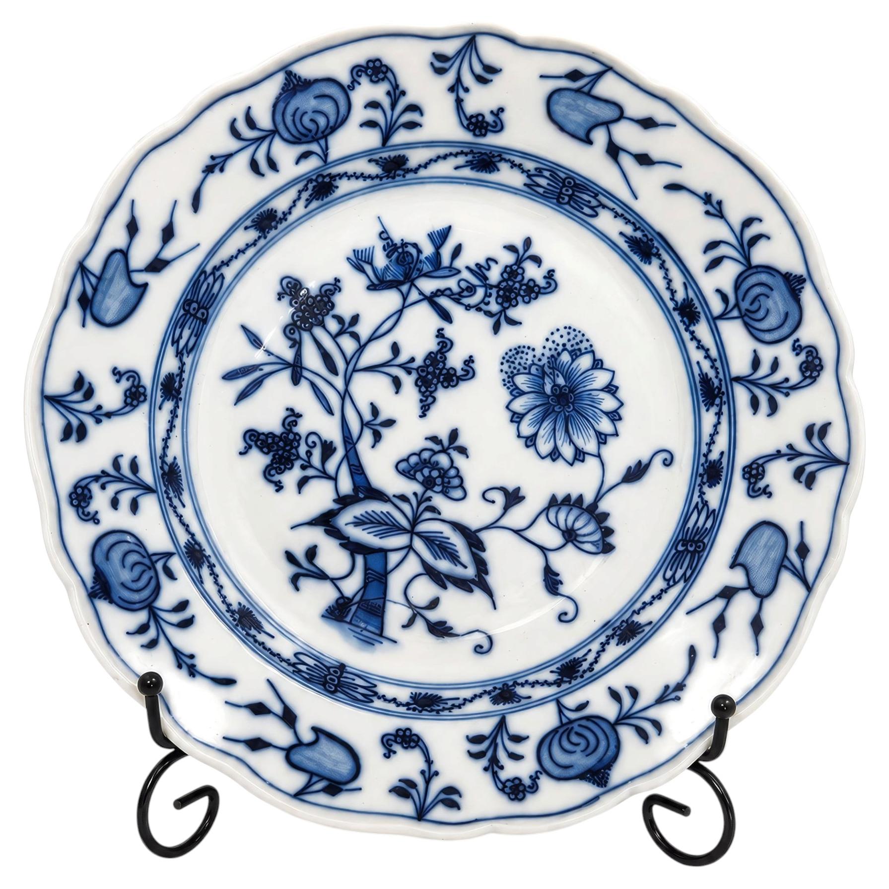 Meissen Blue Onion Porcelain Soup Bowls, Set of Two, Germany, Early 20th Century