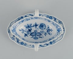 Meissen, saucière à oignons bleus en porcelaine, vers 1900