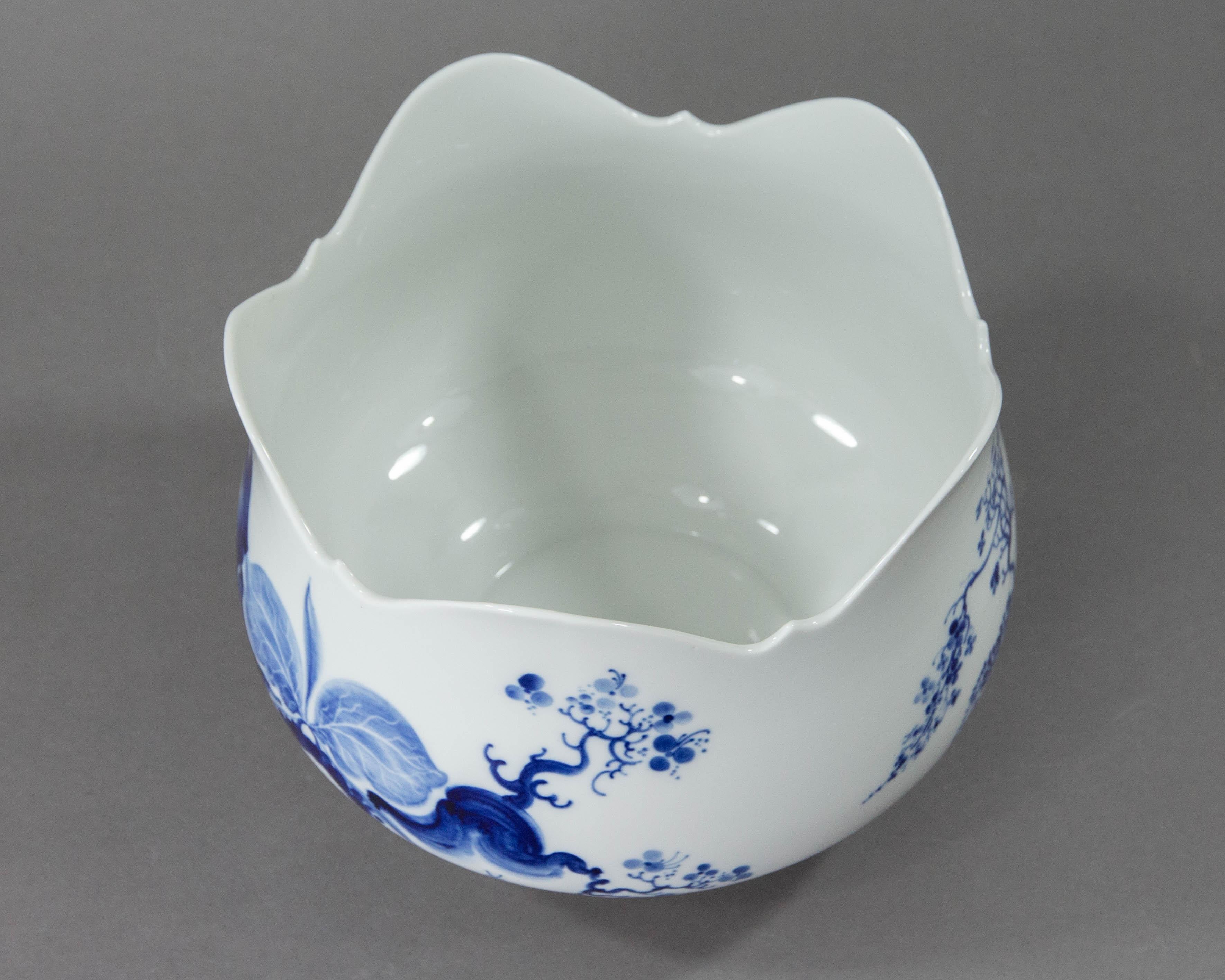 German Meissen, Blue Orchid, Large Serving Bowl For Sale