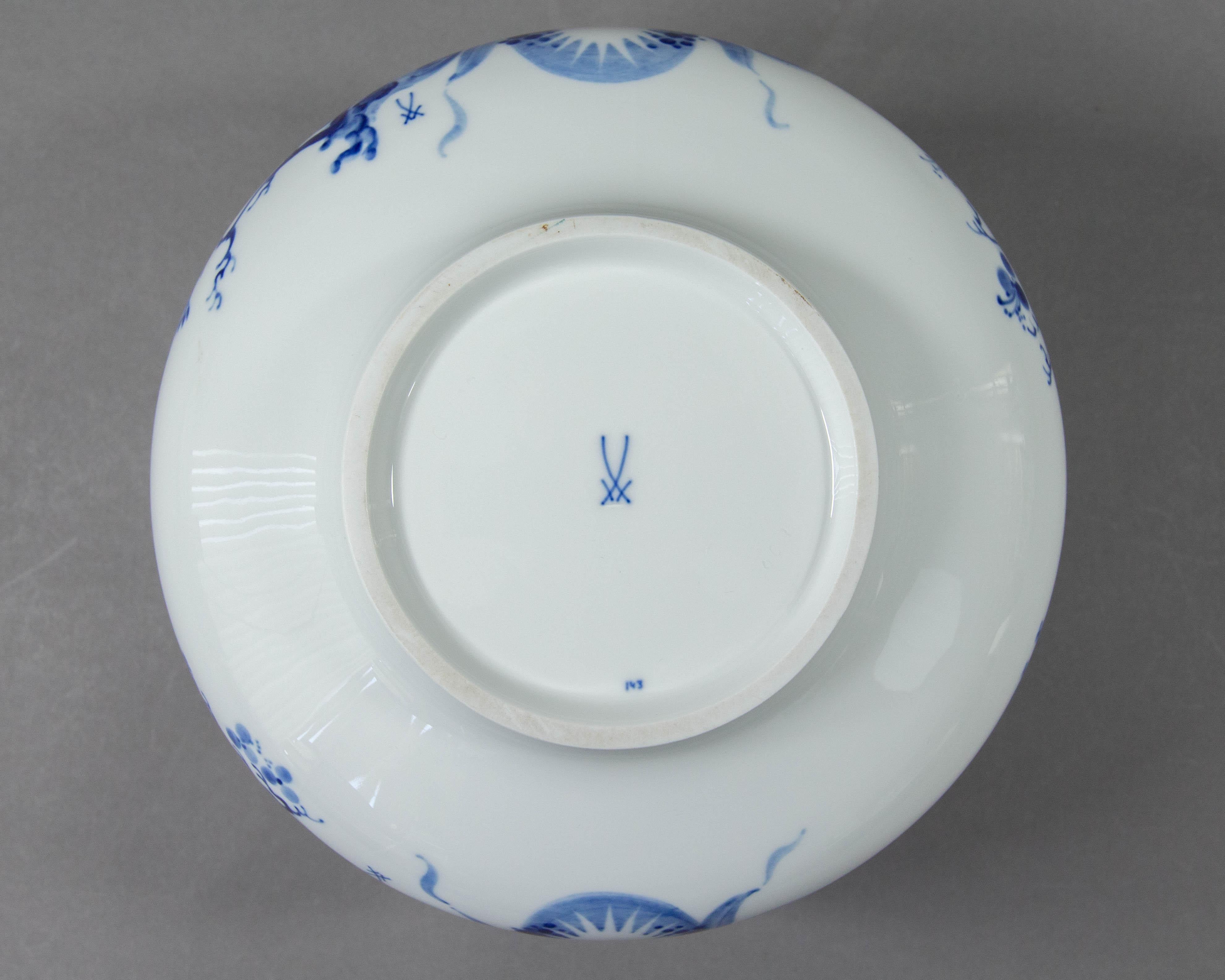 20th Century Meissen, Blue Orchid, Large Serving Bowl For Sale