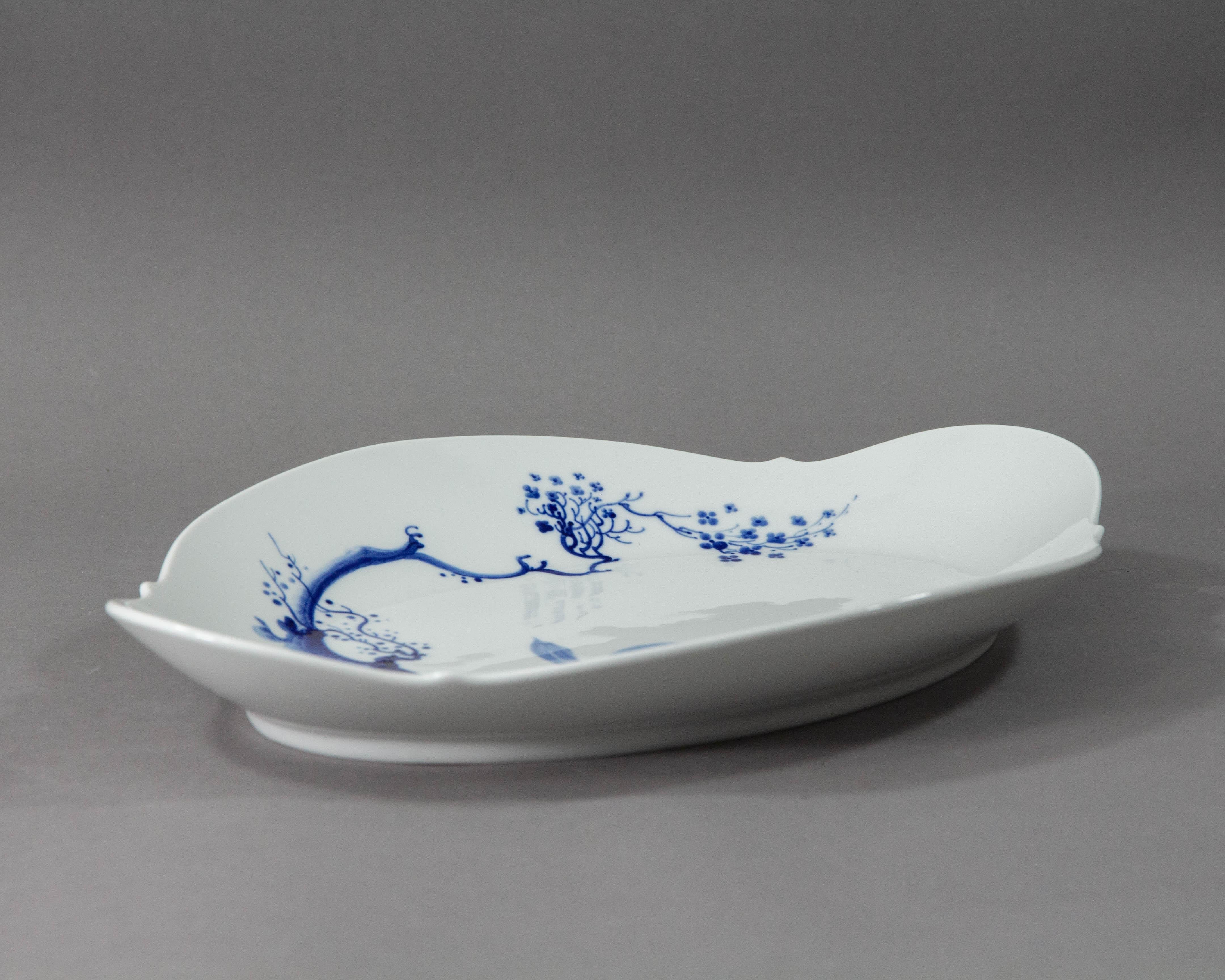 German Meissen - Blue Orchid - Oval Serving Dish For Sale